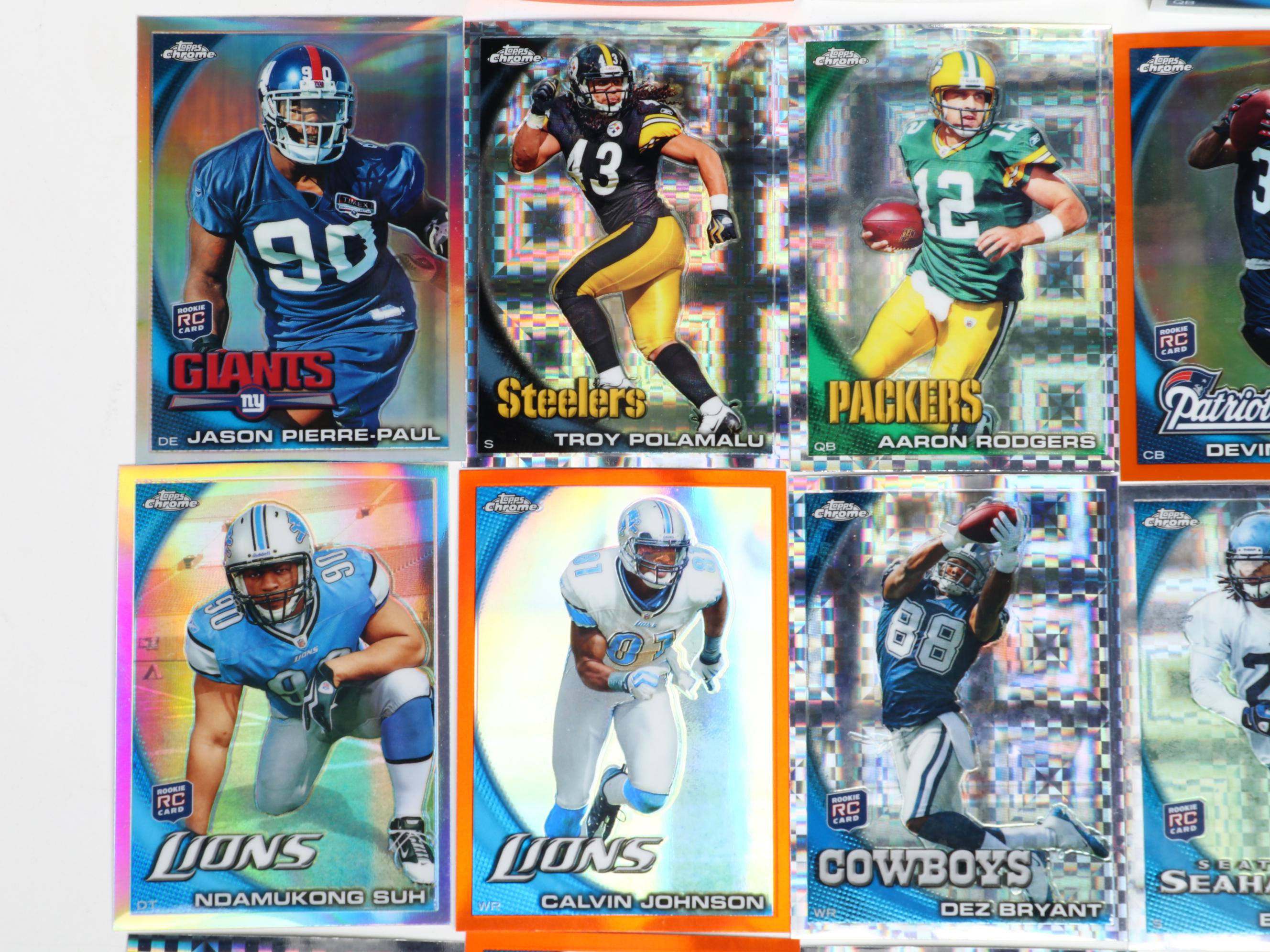 2010 Topps Chrome Refractor Football Cards Featuring Tom Brady and More