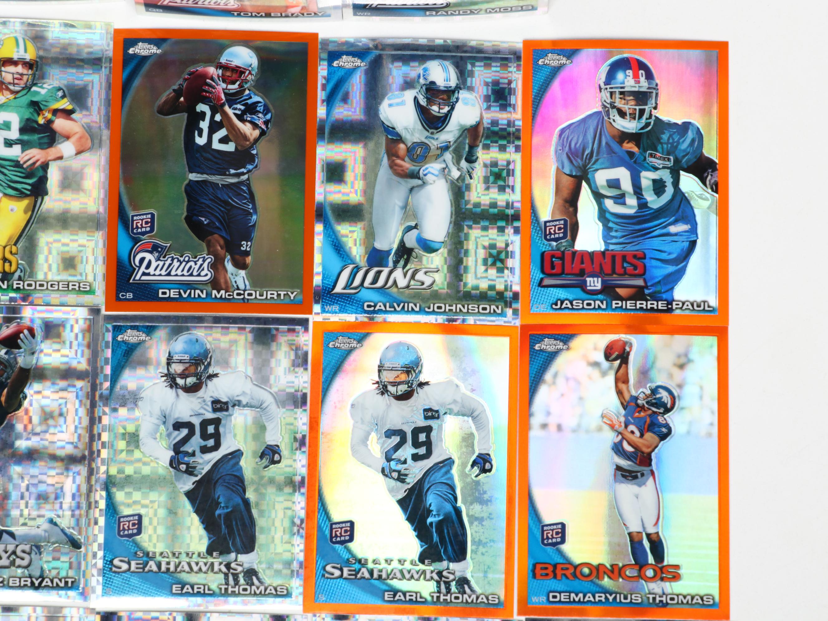 2010 Topps Chrome Refractor Football Cards Featuring Tom Brady and More