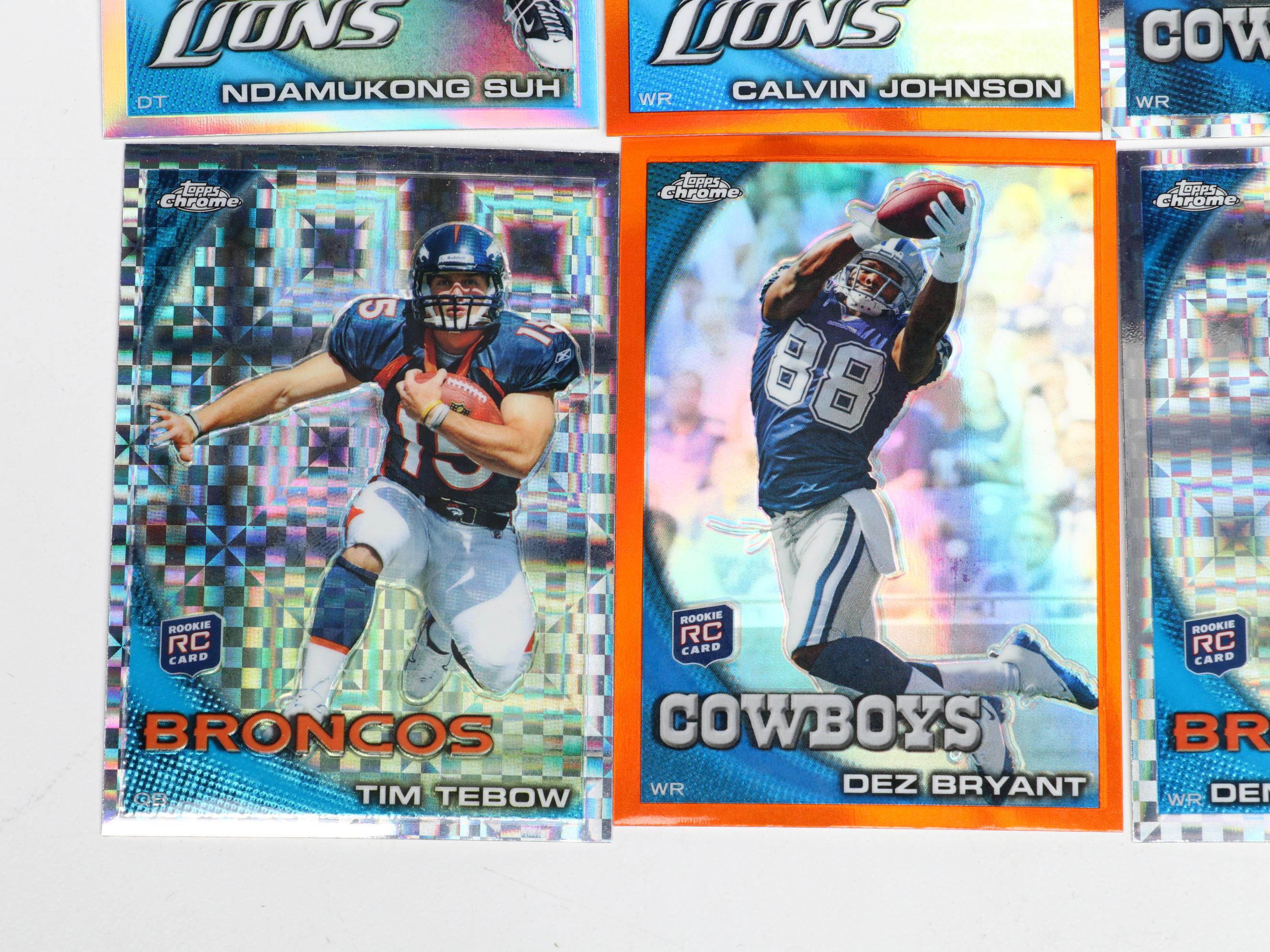 2010 Topps Chrome Refractor Football Cards Featuring Tom Brady and More