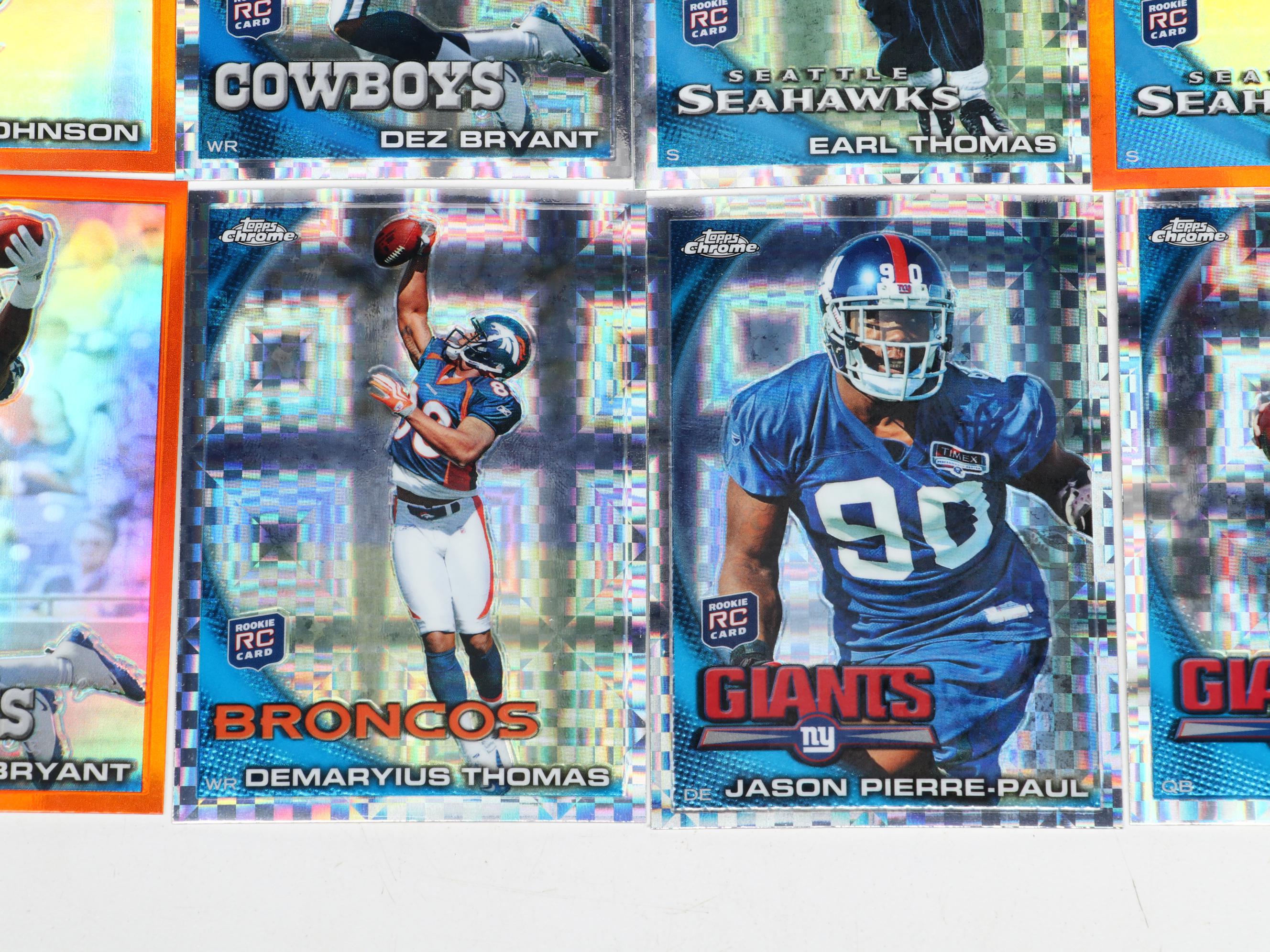 2010 Topps Chrome Refractor Football Cards Featuring Tom Brady and More