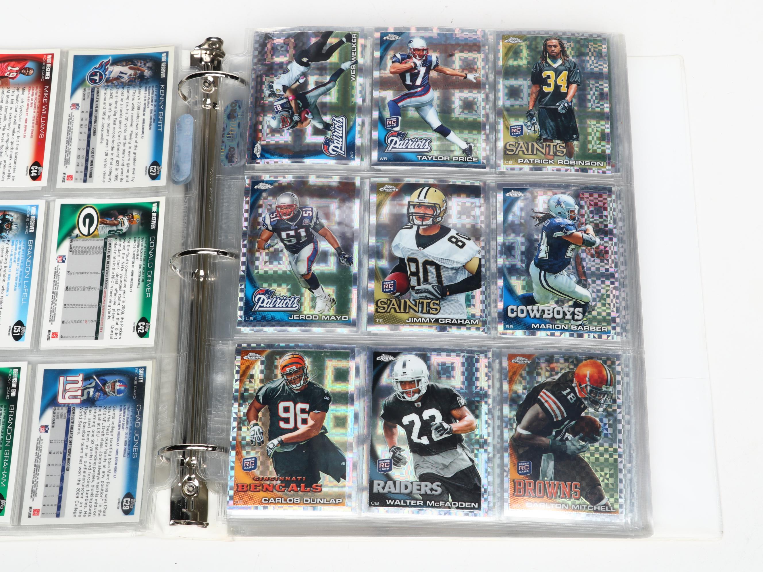 2010 Topps Chrome Refractor Football Cards Featuring Tom Brady and More