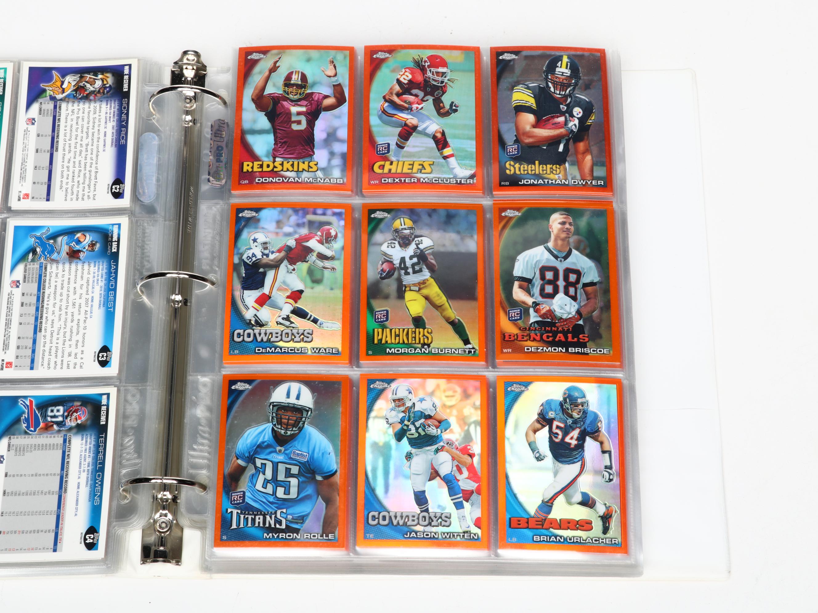 2010 Topps Chrome Refractor Football Cards Featuring Tom Brady and More