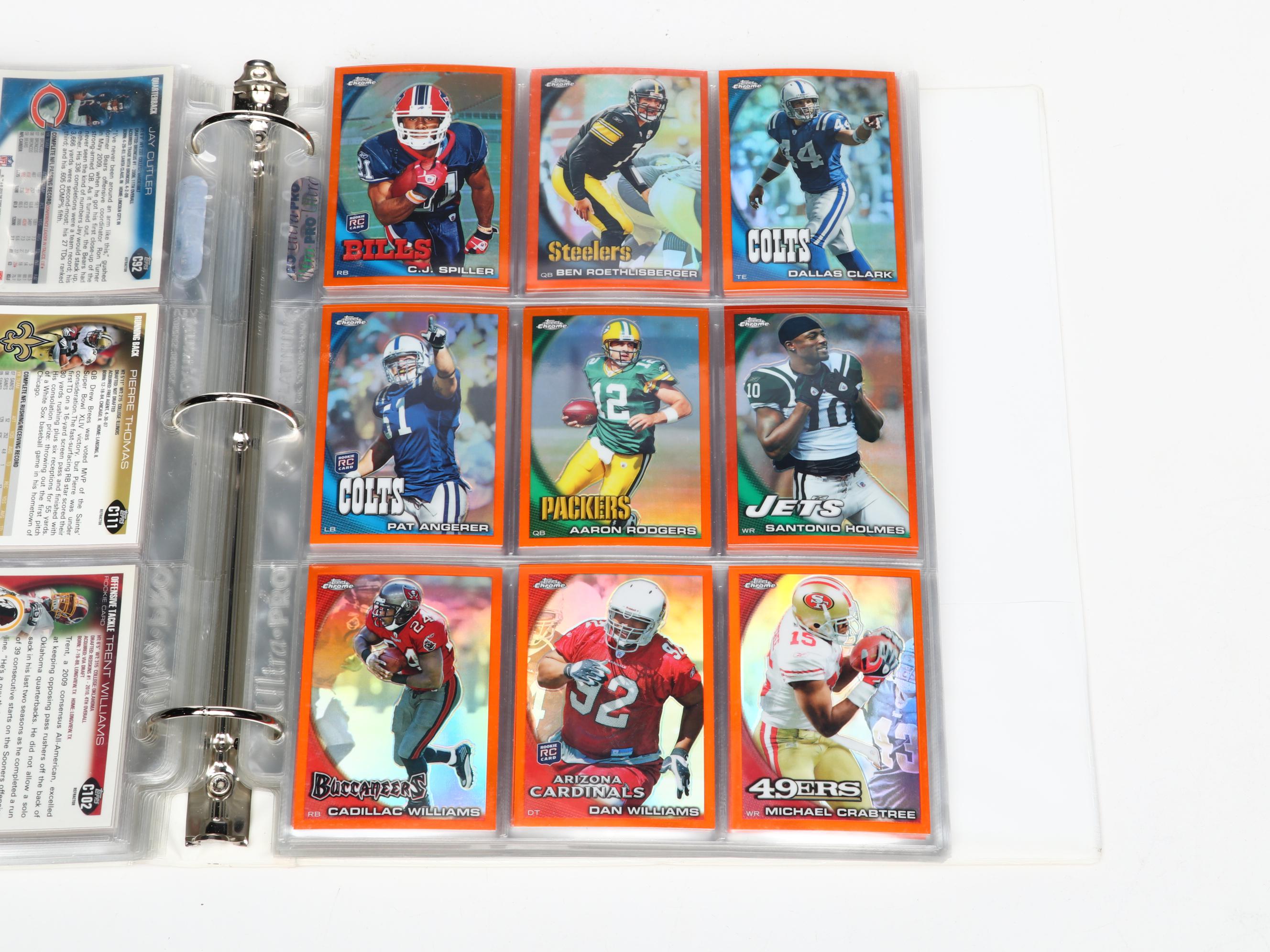 2010 Topps Chrome Refractor Football Cards Featuring Tom Brady and More