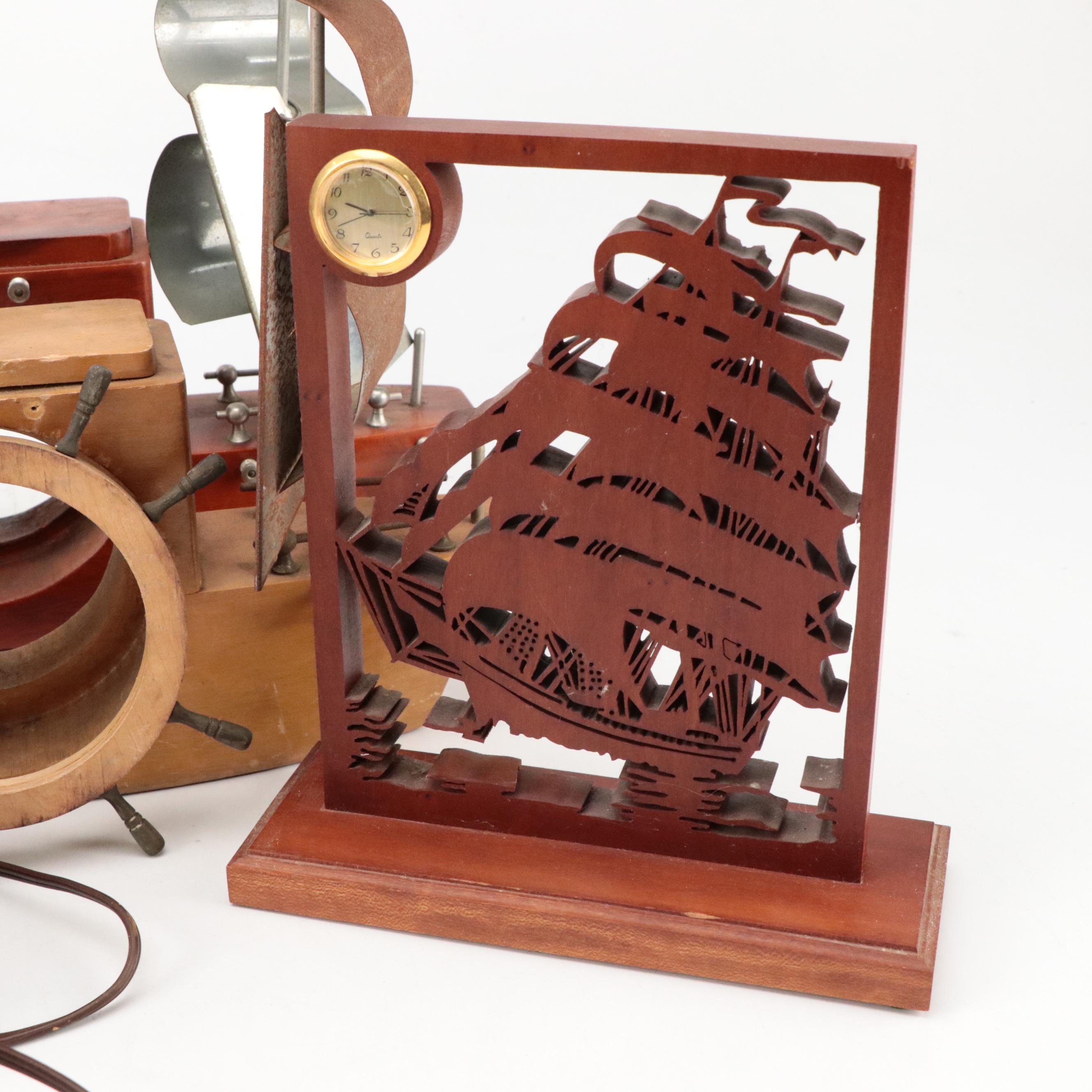 Mastercrafters "Yankee Clipper" Ship Clock Housings with Gene Gorham Clock