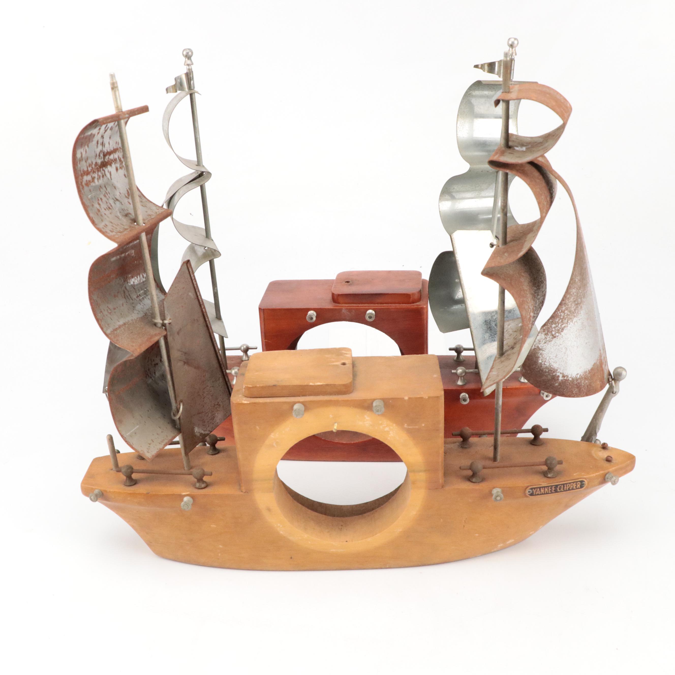 Mastercrafters "Yankee Clipper" Ship Clock Housings with Gene Gorham Clock