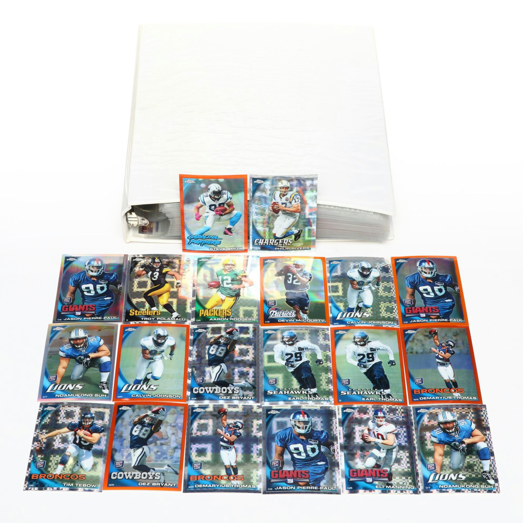 2010 Topps Chrome Refractor Football Cards Featuring Tom Brady and More