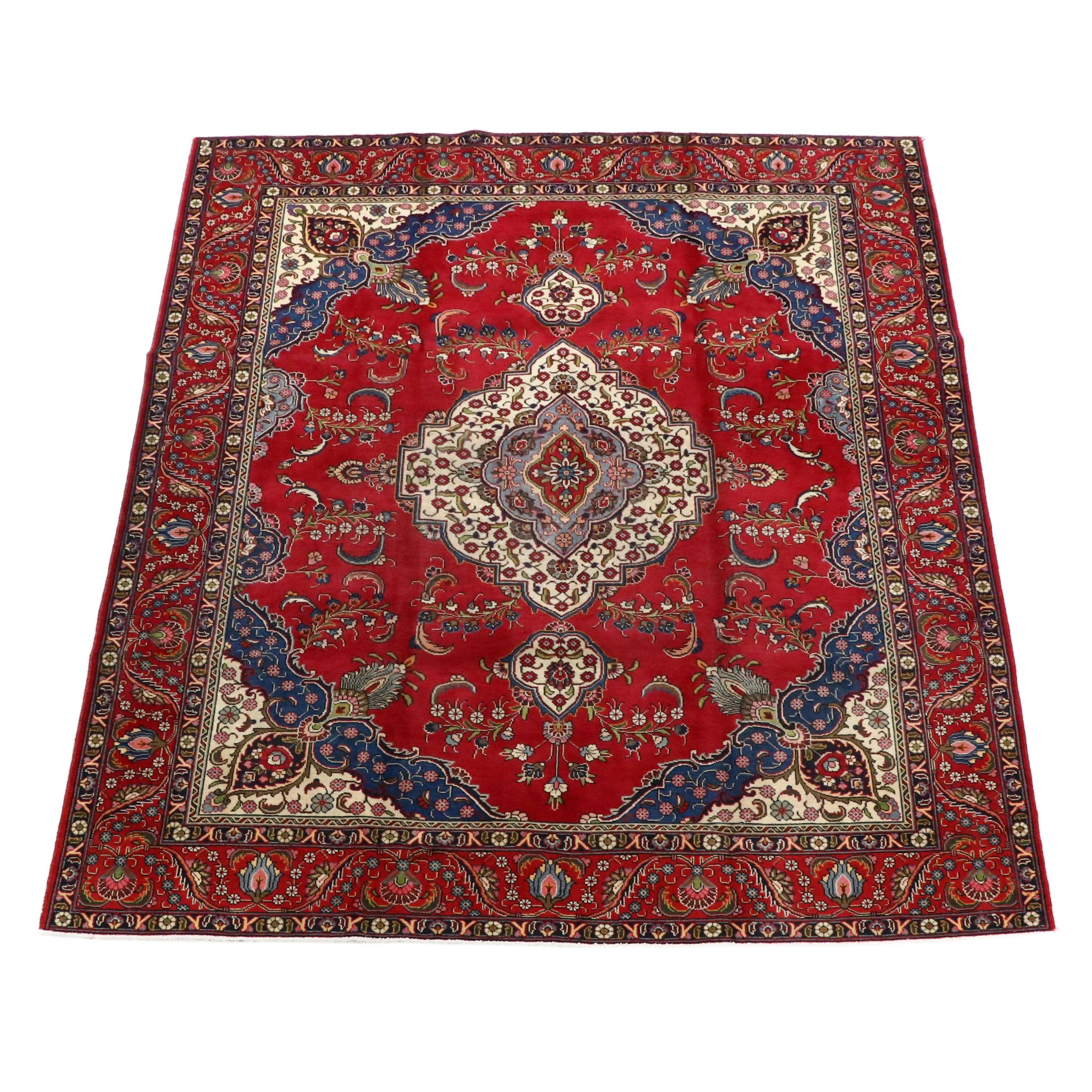 9'9 x 12'6 Hand-Knotted Persian Heriz Room-Sized Rug