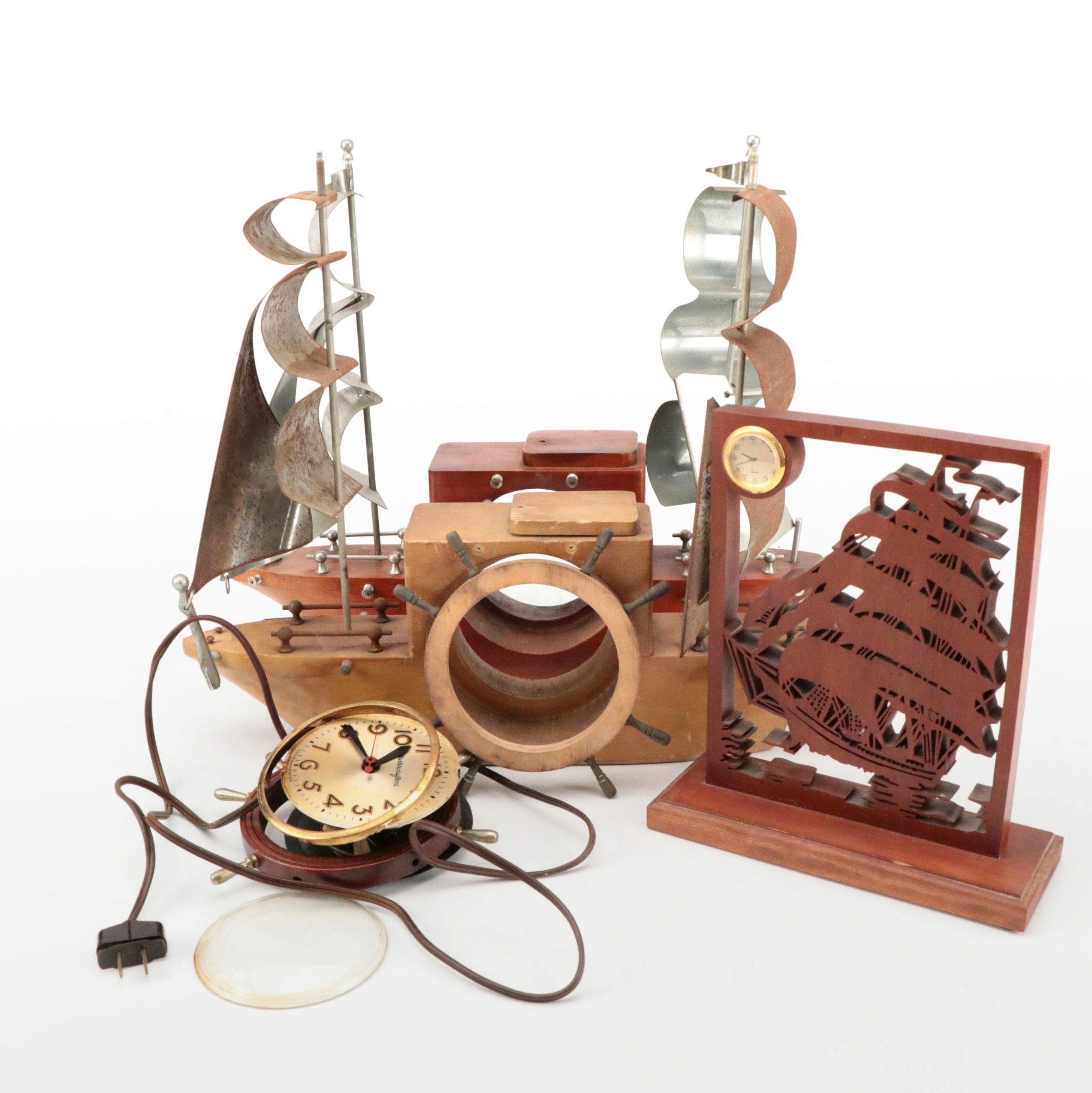 Mastercrafters "Yankee Clipper" Ship Clock Housings with Gene Gorham Clock