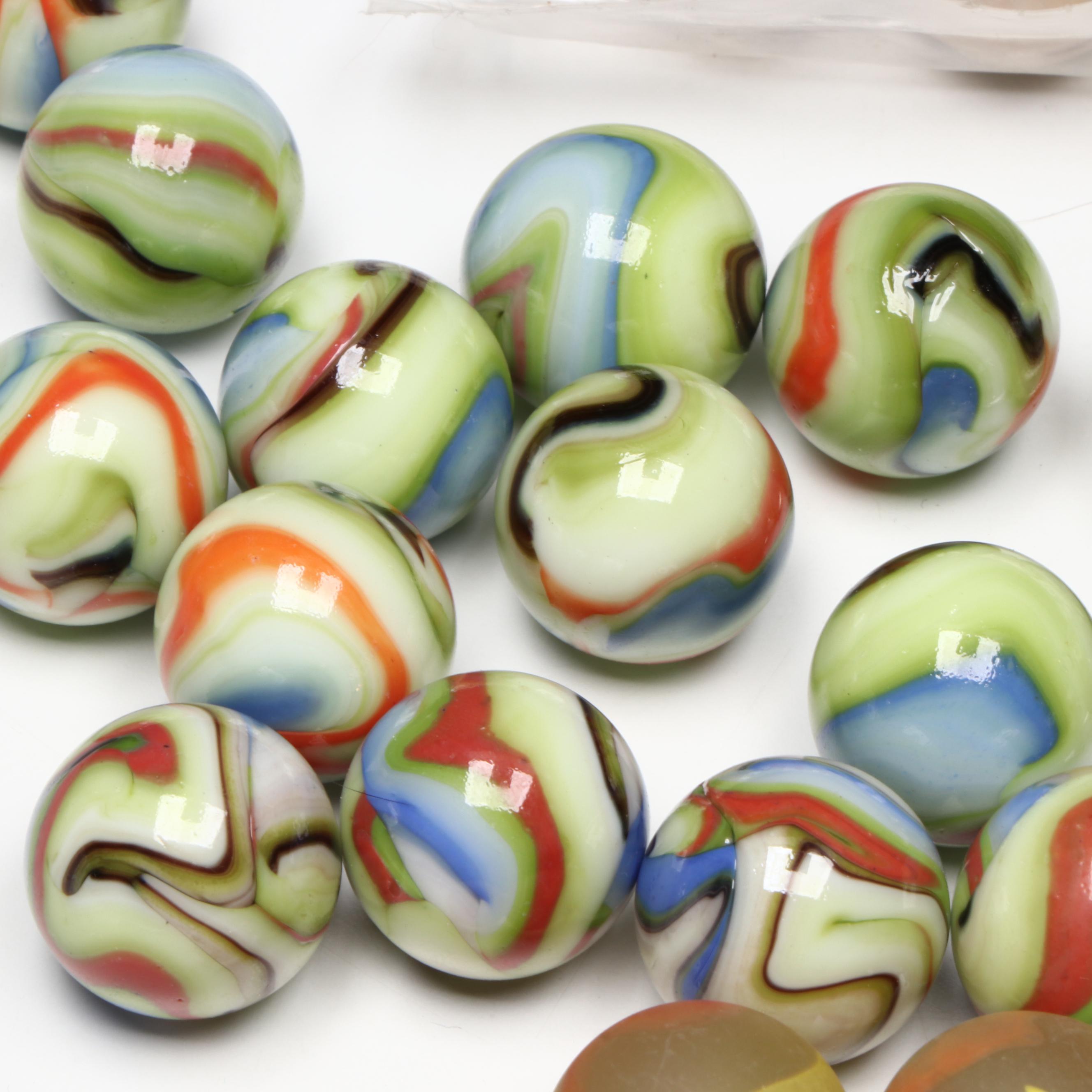 Vitro Agate and Vacor Hurricane, Trolls, Gecko and More Shooter Glass Marbles