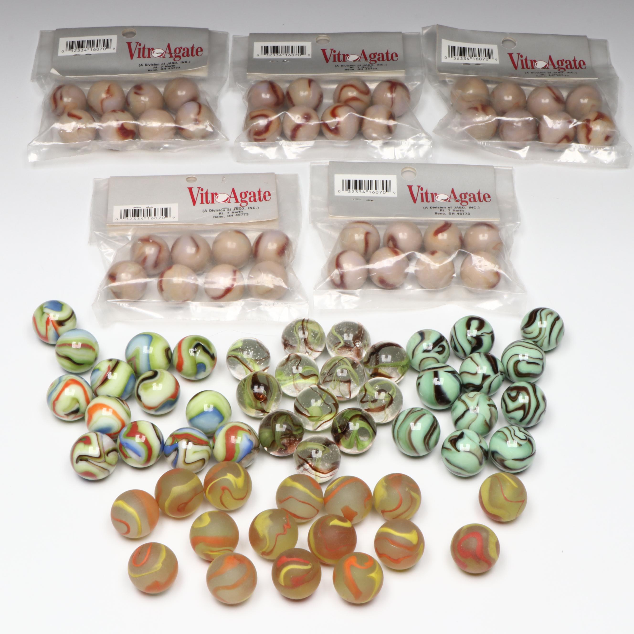 Vitro Agate and Vacor Hurricane, Trolls, Gecko and More Shooter Glass Marbles