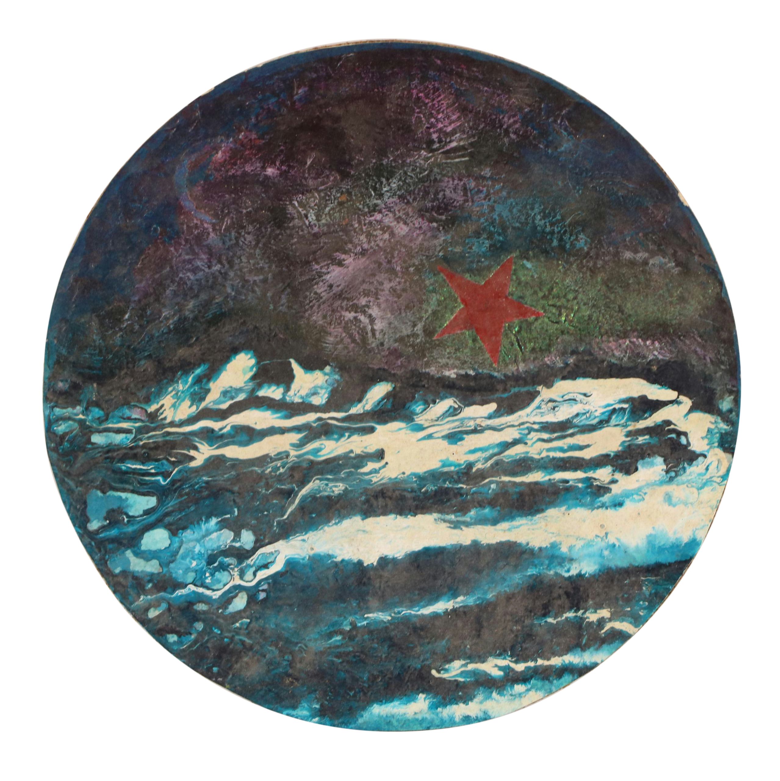 Anthony Popcheff Mixed Media Painting of Abstract Landscape, Late 20th Century