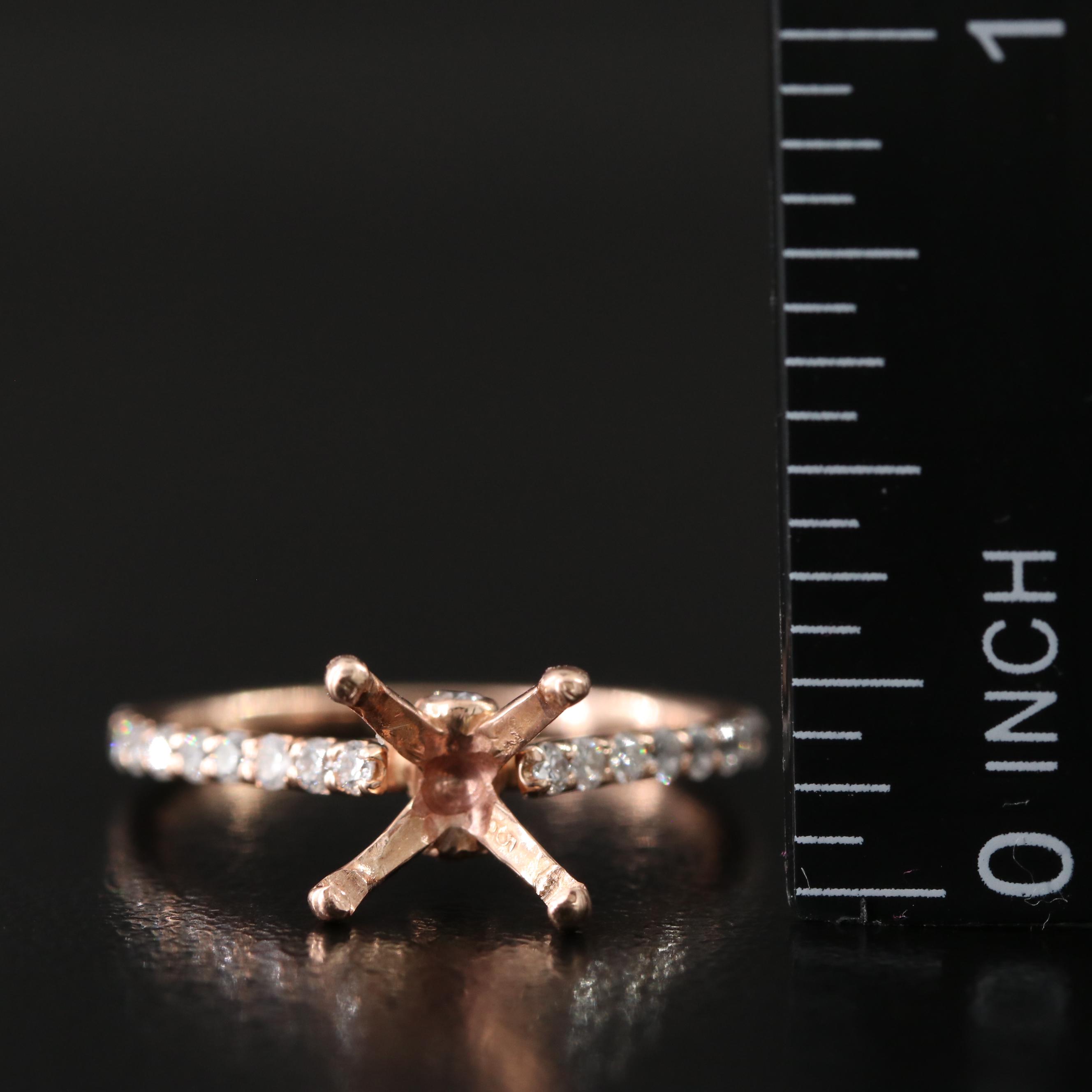14K Rose Gold 0.37 CTW Diamond Semi Mount Ring