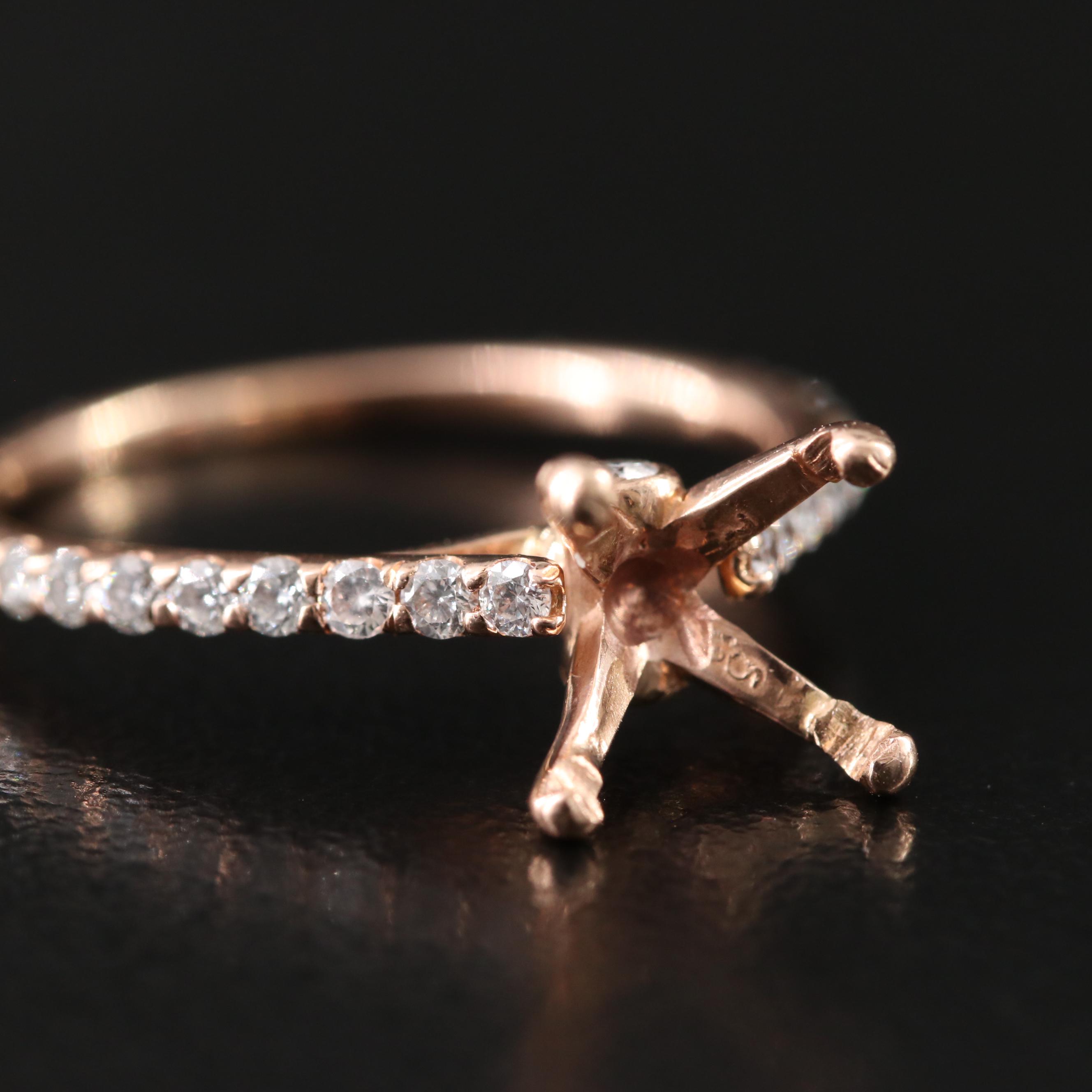 14K Rose Gold 0.37 CTW Diamond Semi Mount Ring