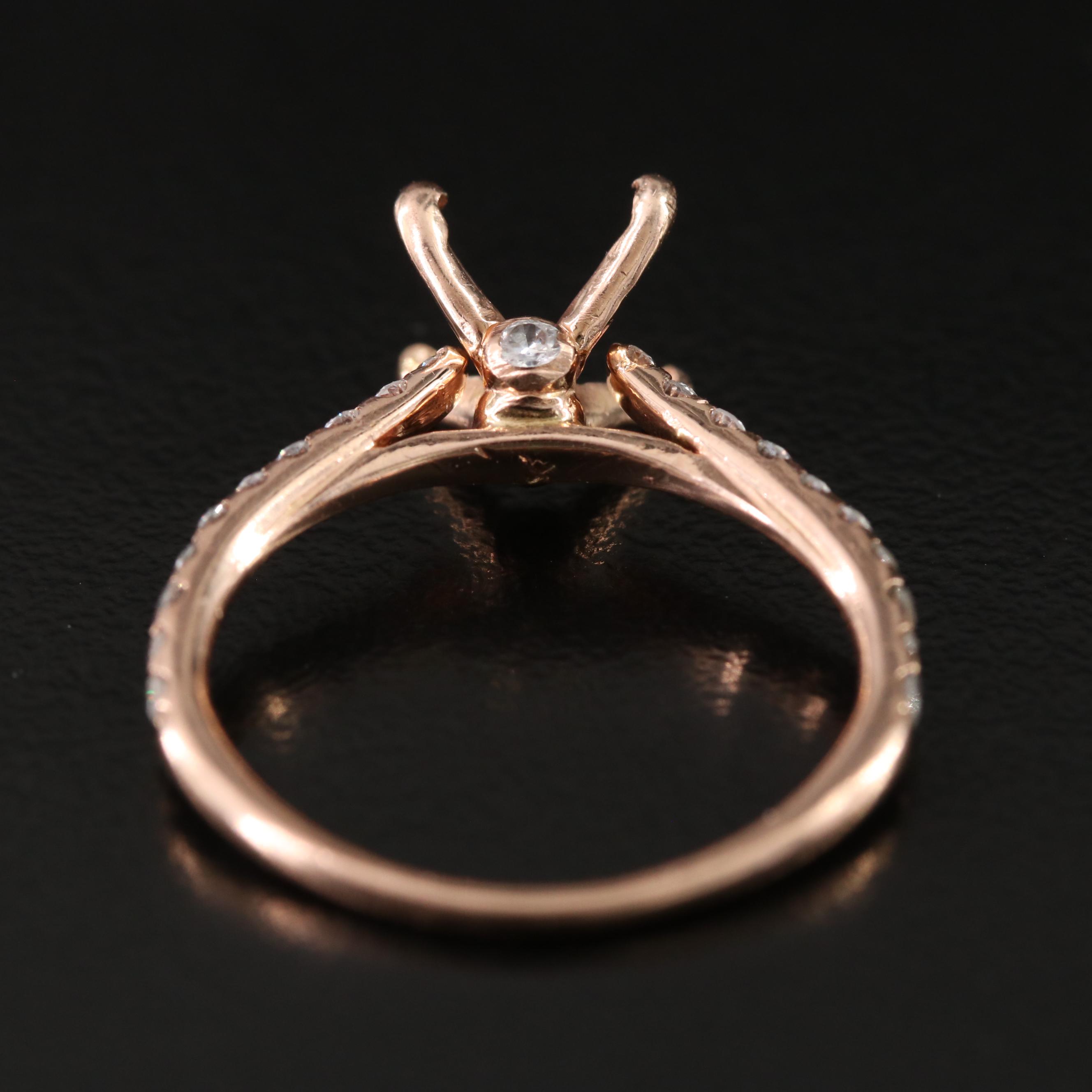 14K Rose Gold 0.37 CTW Diamond Semi Mount Ring