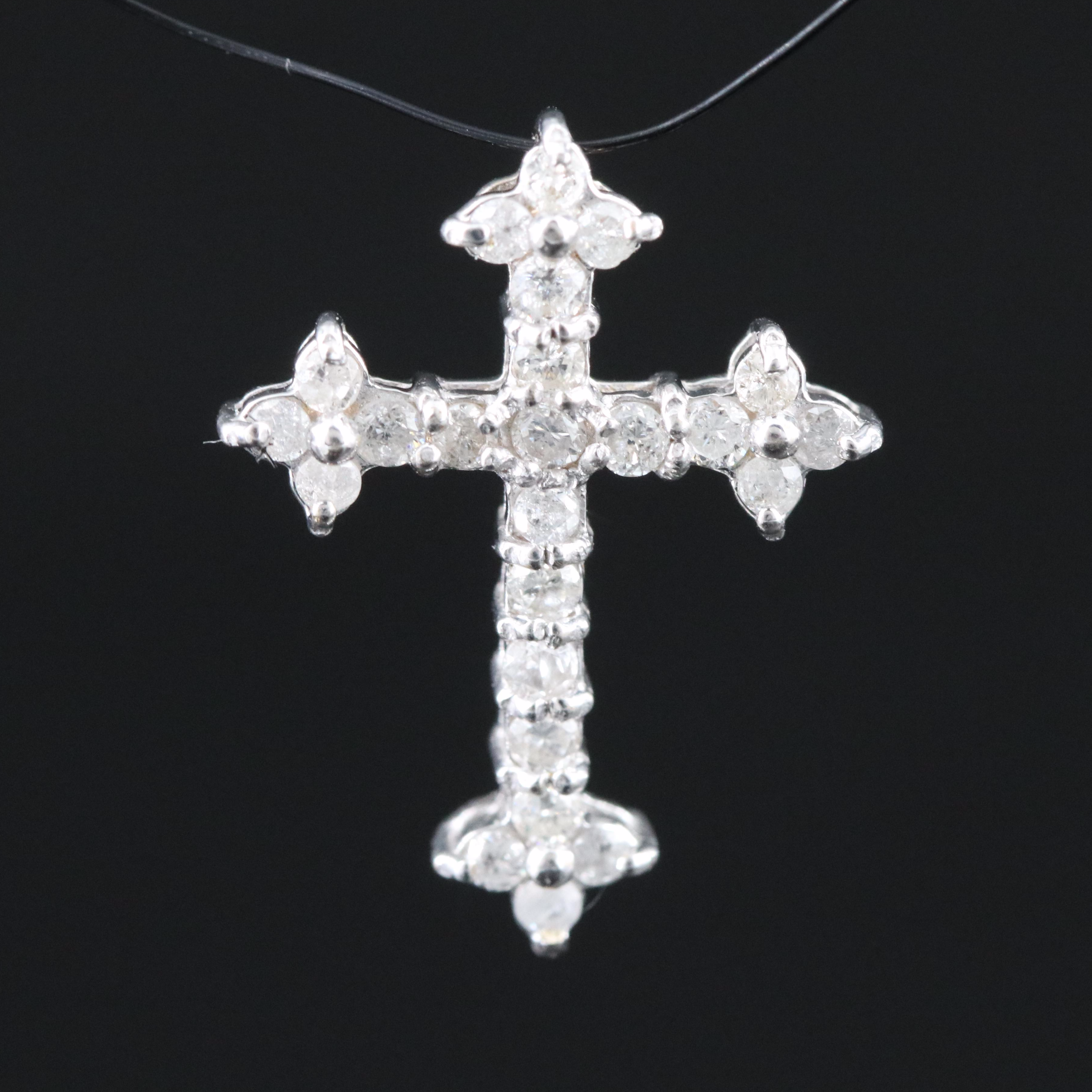 18K 0.30 CTW Diamond Apostles Cross Pendant