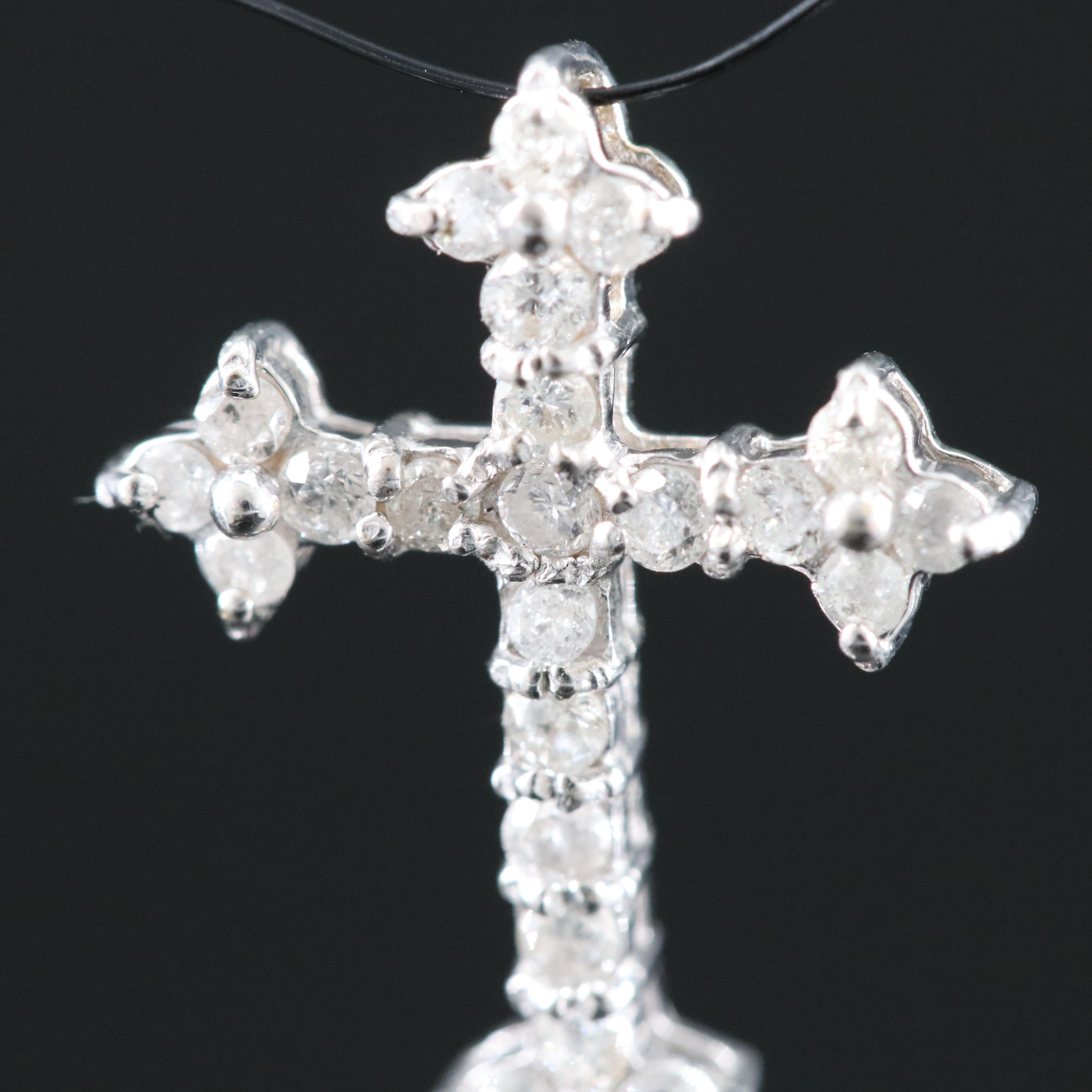18K 0.30 CTW Diamond Apostles Cross Pendant