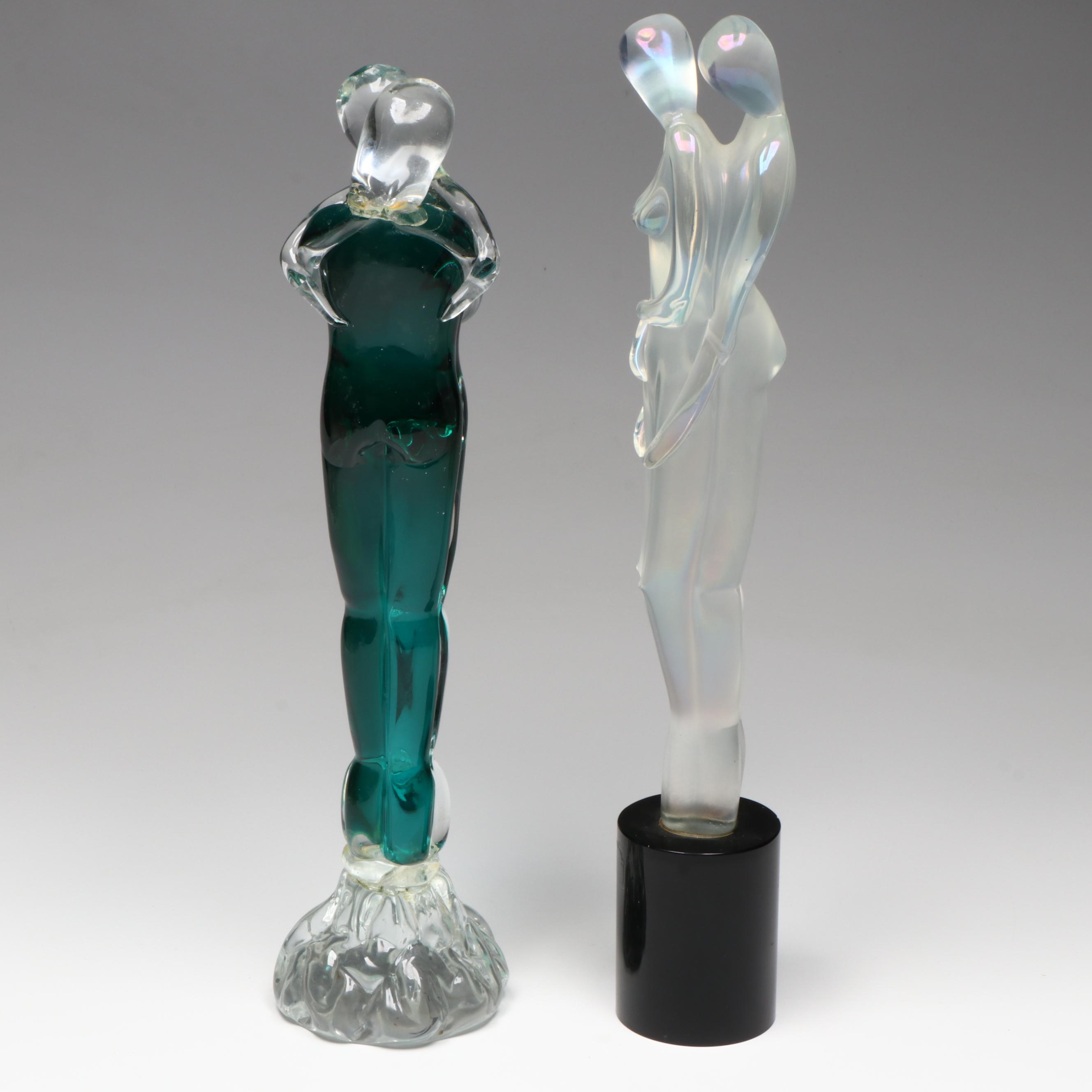 Mario Badioli Artist Signed Murano Art Glass Embracing Couples