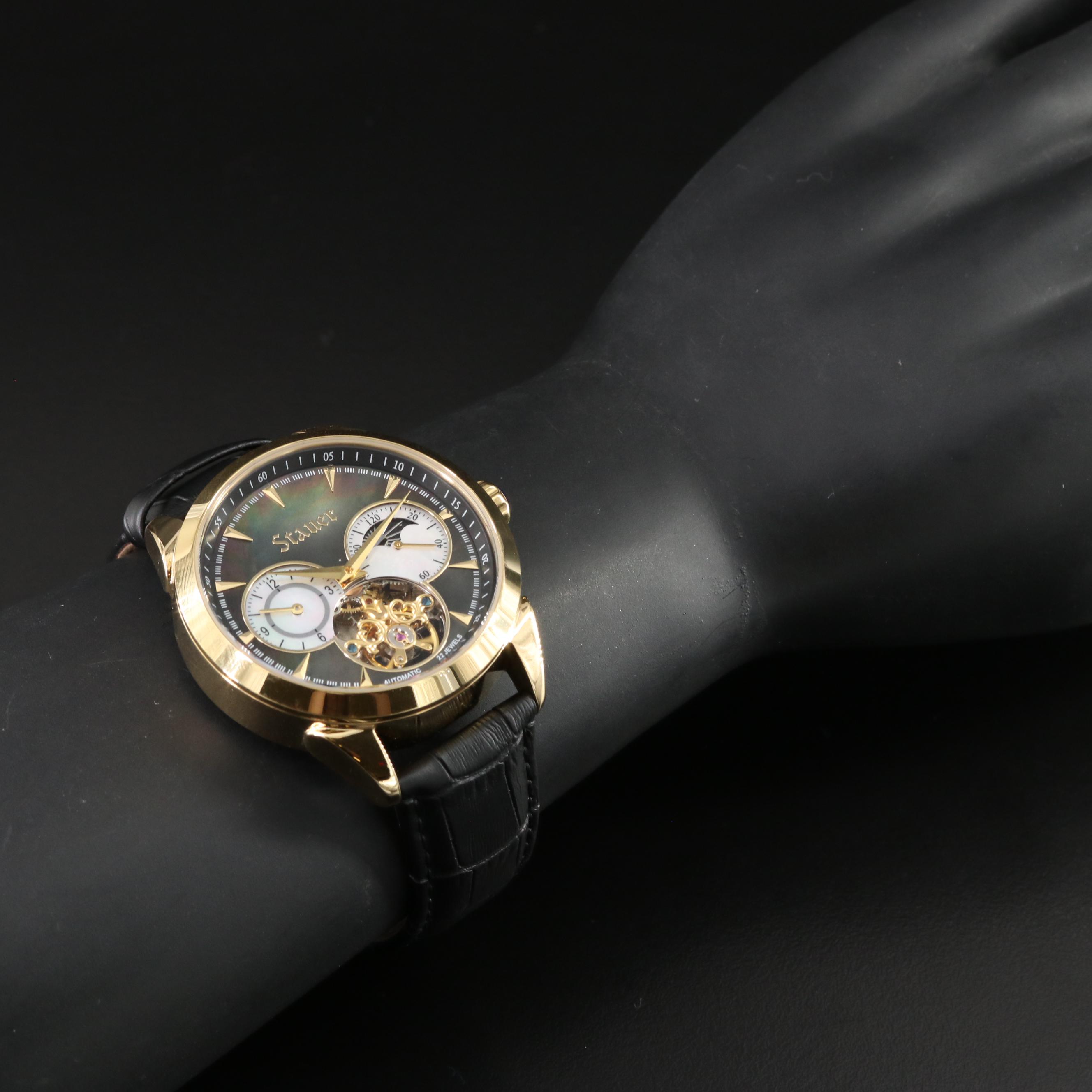 Stauer Black Mother-of-Pearl Dial Watch