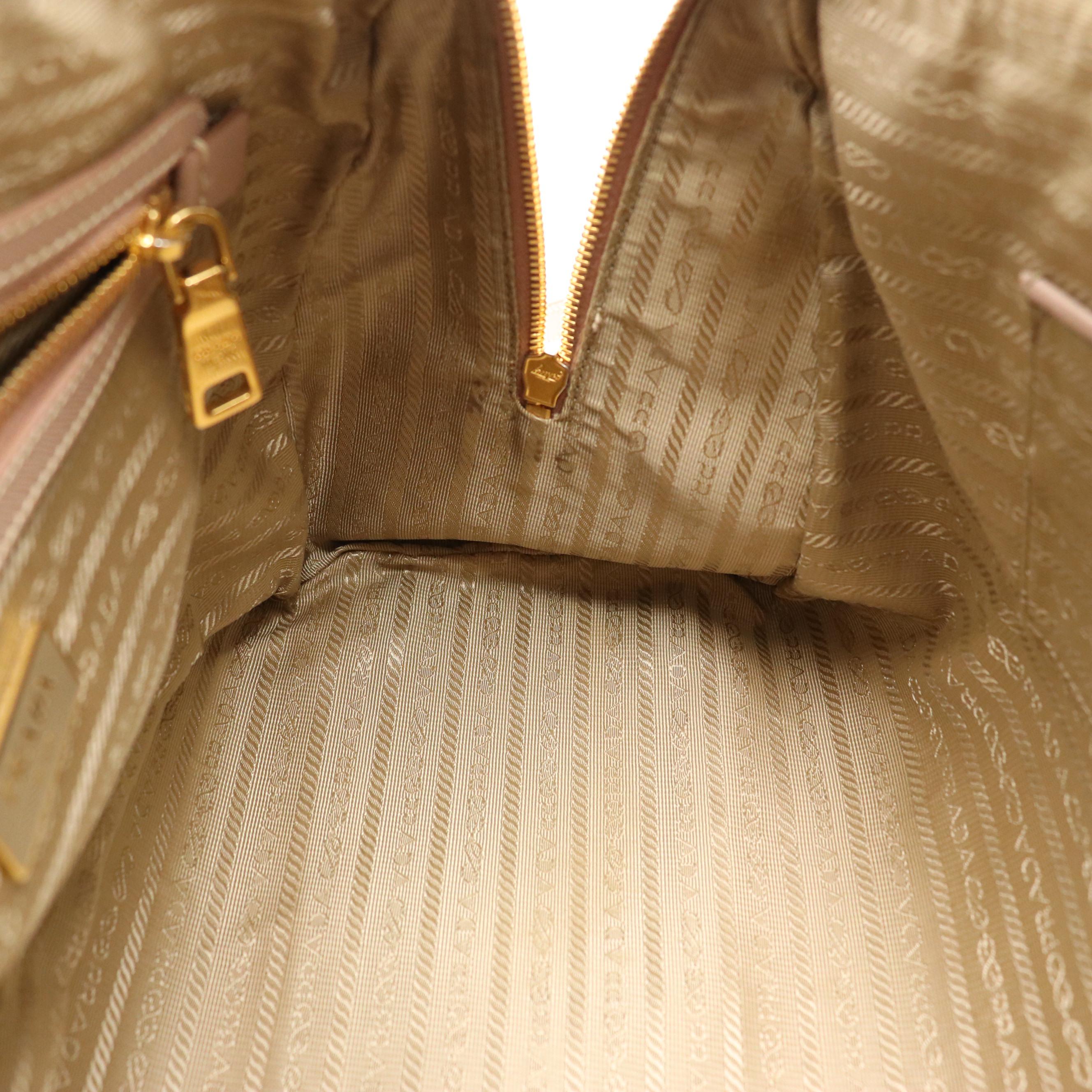 Prada Boston Two-Way Bag in Blush Pink Lux Saffiano Leather