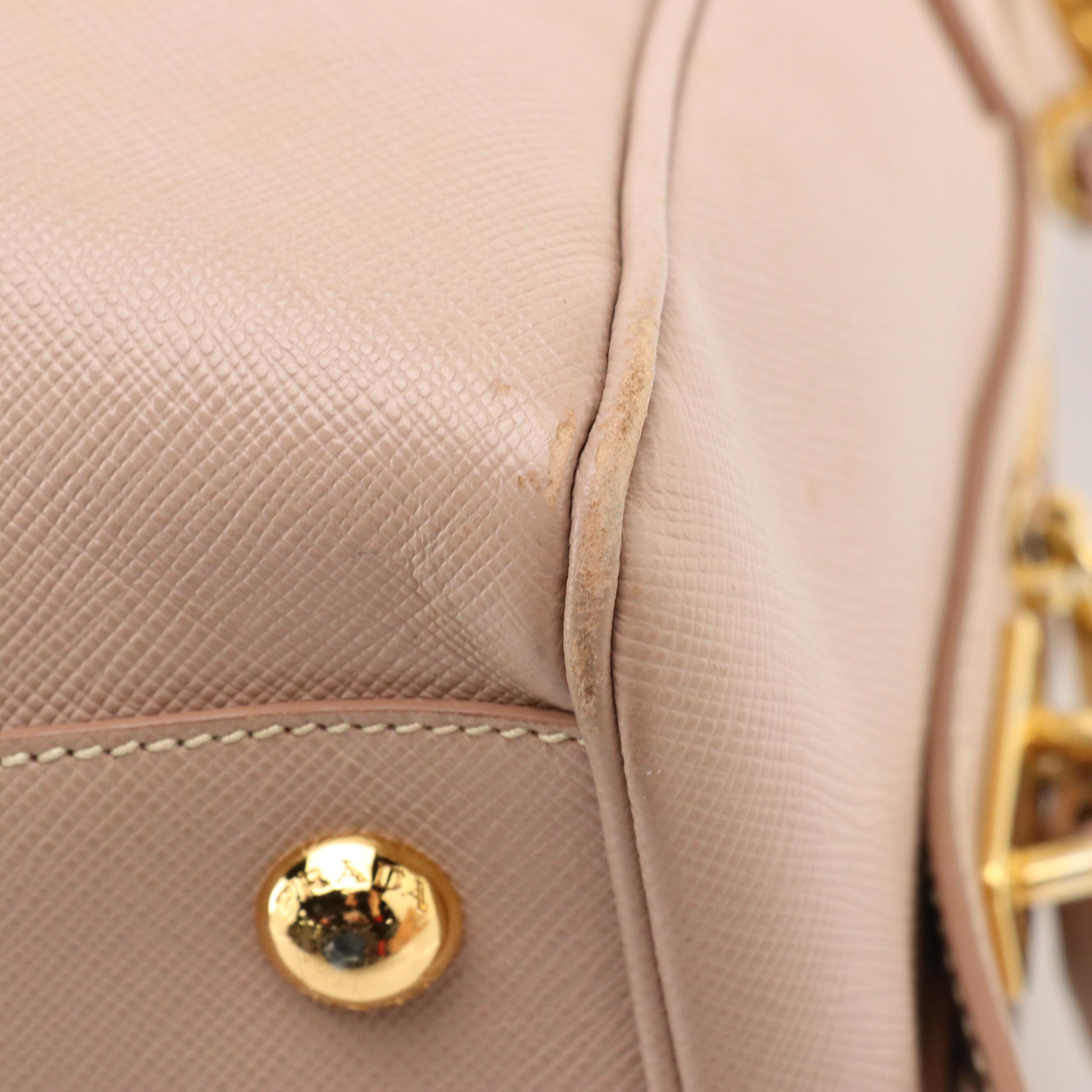 Prada Boston Two-Way Bag in Blush Pink Lux Saffiano Leather