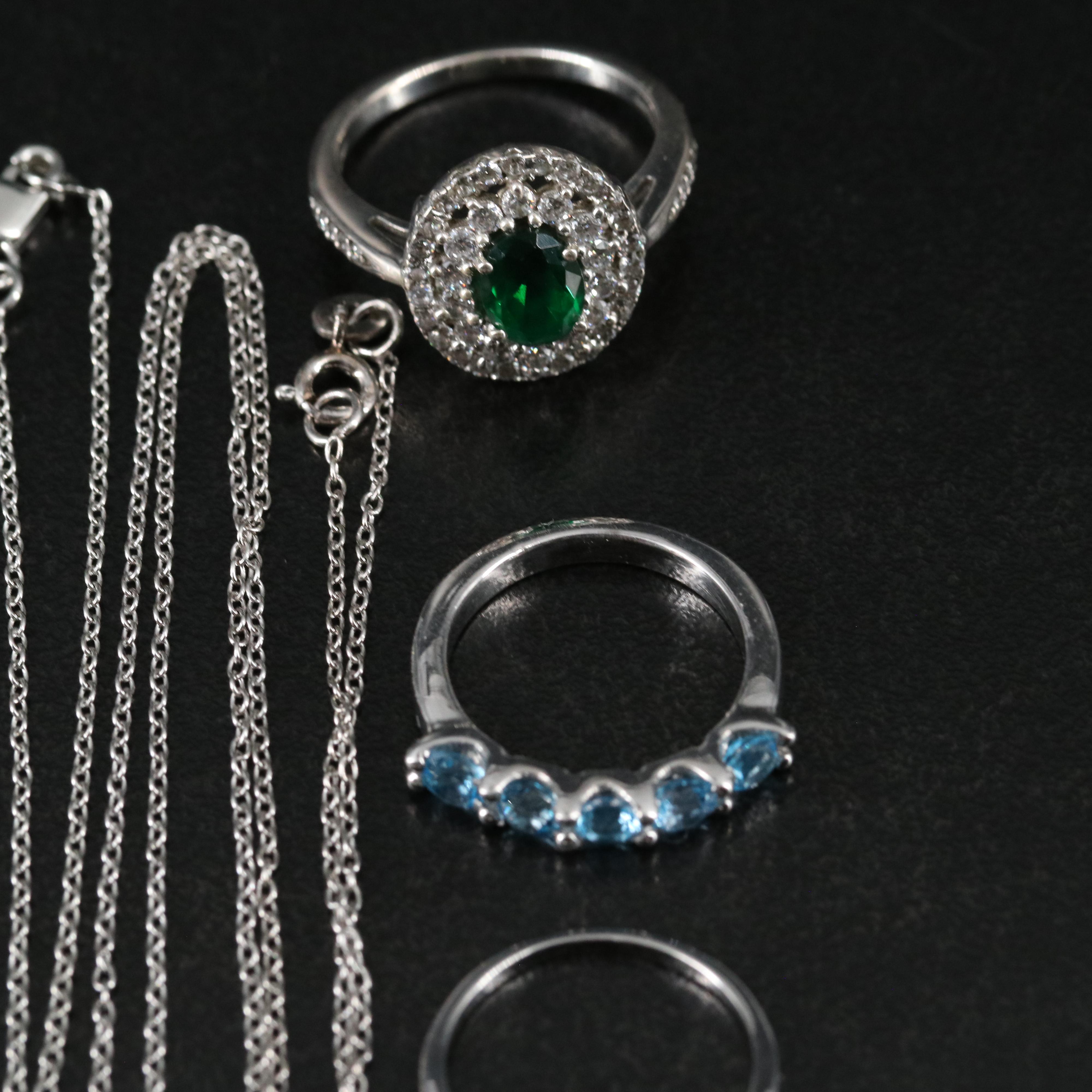 14 Assorted Sterling Silver Rings, Necklaces, Earrings, and Pendants