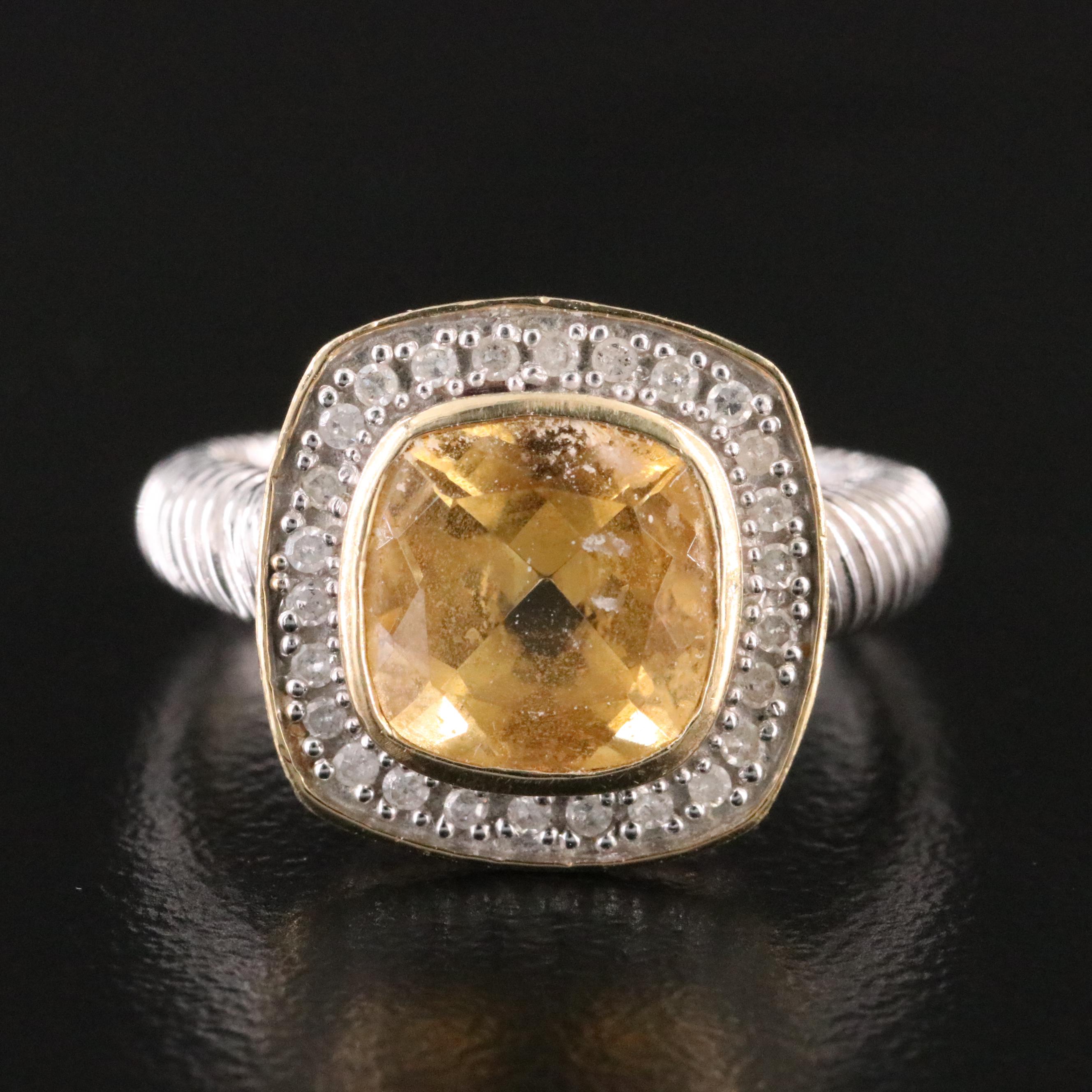 10K Citrine and Diamond Ring