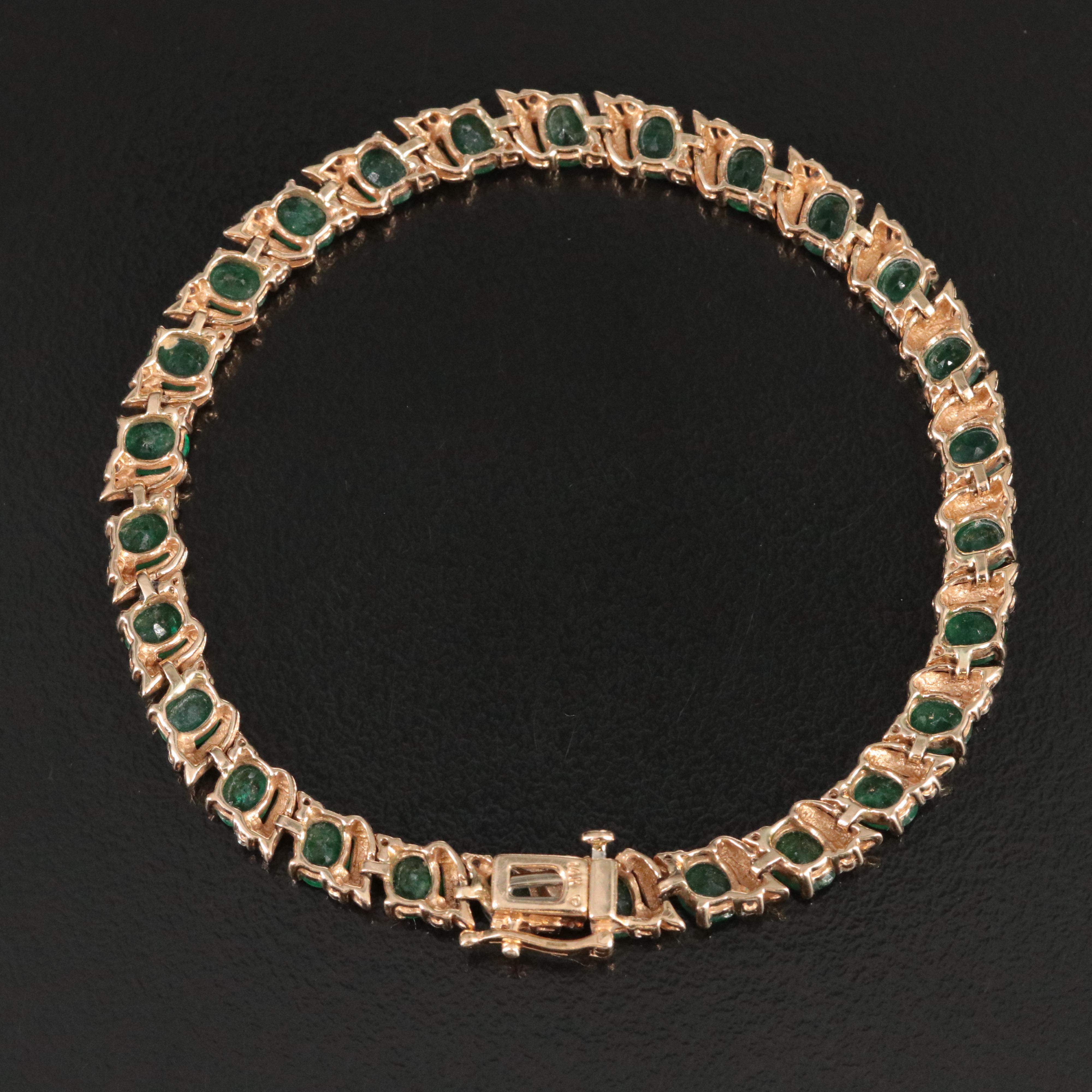 14K Emerald and Diamond Bracelet