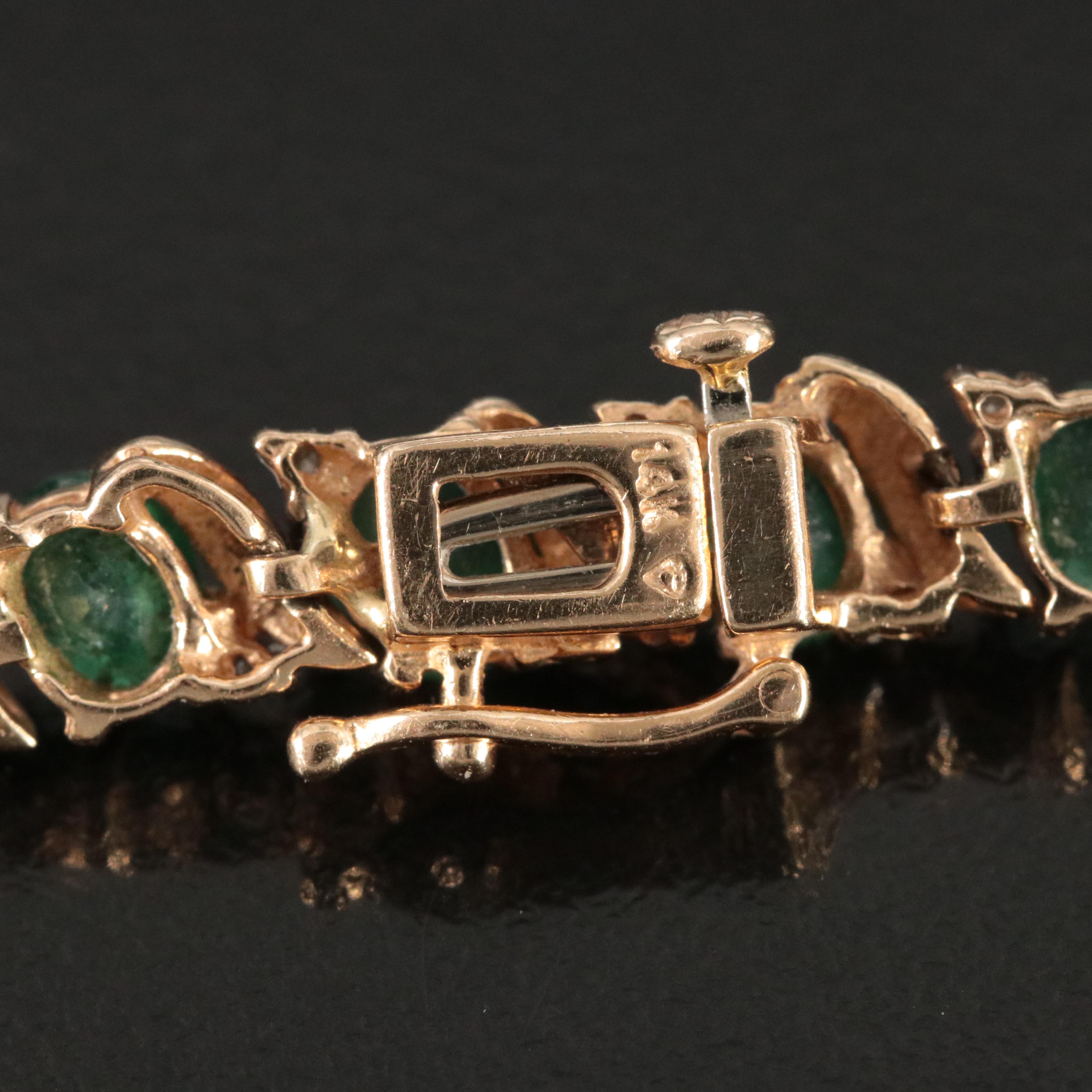 14K Emerald and Diamond Bracelet