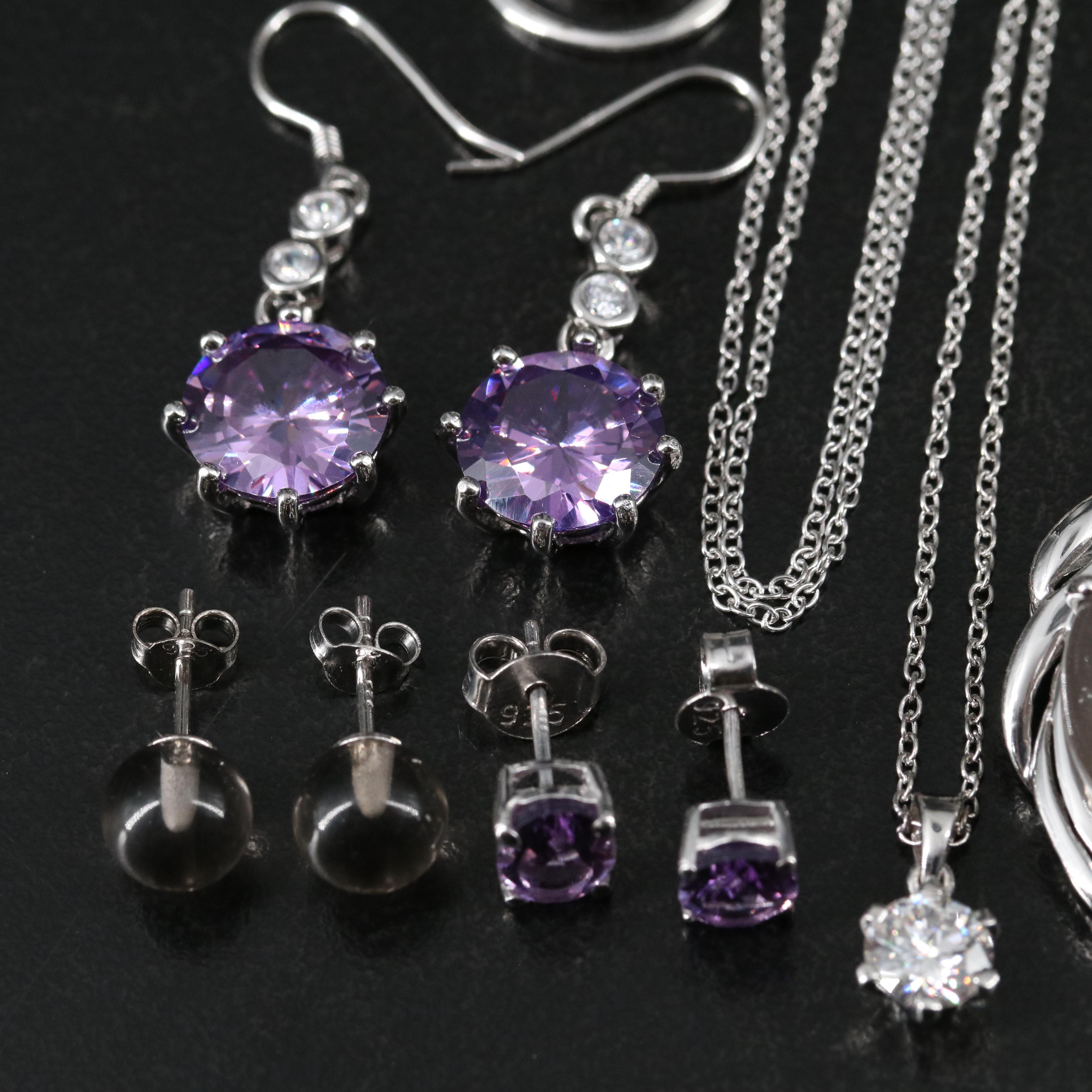 14 Assorted Sterling Silver Rings, Necklaces, Earrings, and Pendants