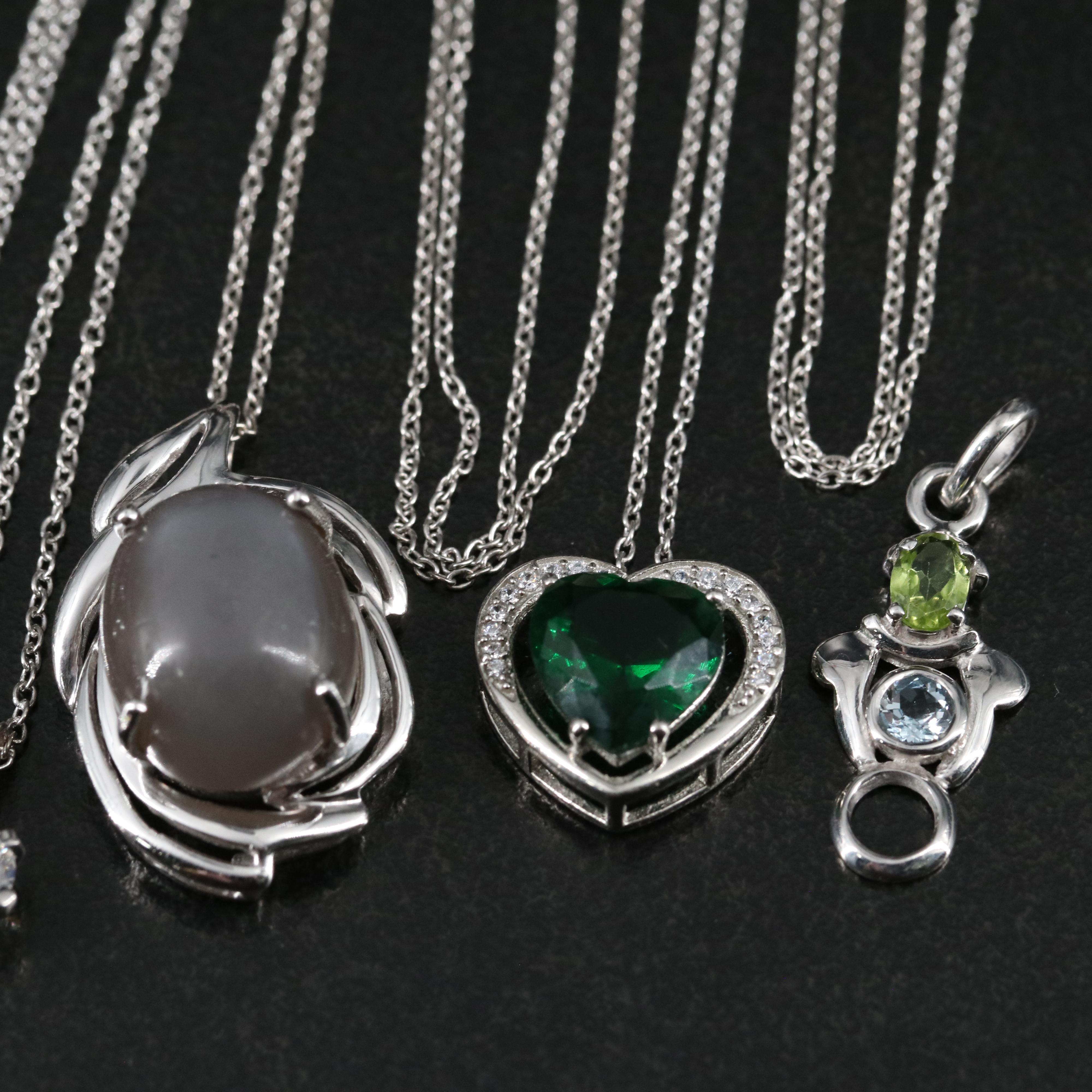 14 Assorted Sterling Silver Rings, Necklaces, Earrings, and Pendants