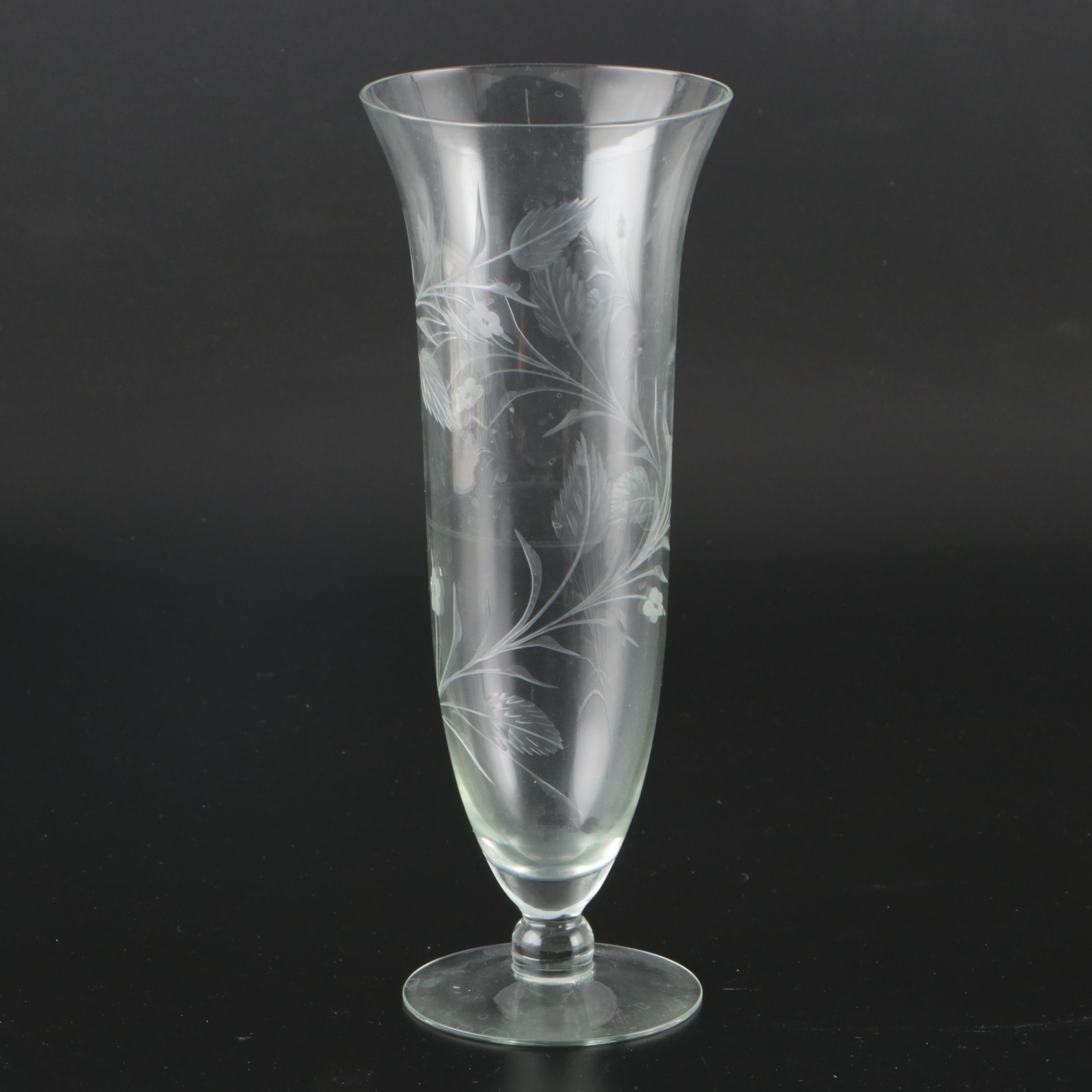 Bryce "Horn of Plenty" Glass Decanter with Wine Glasses, Vase and Serveware