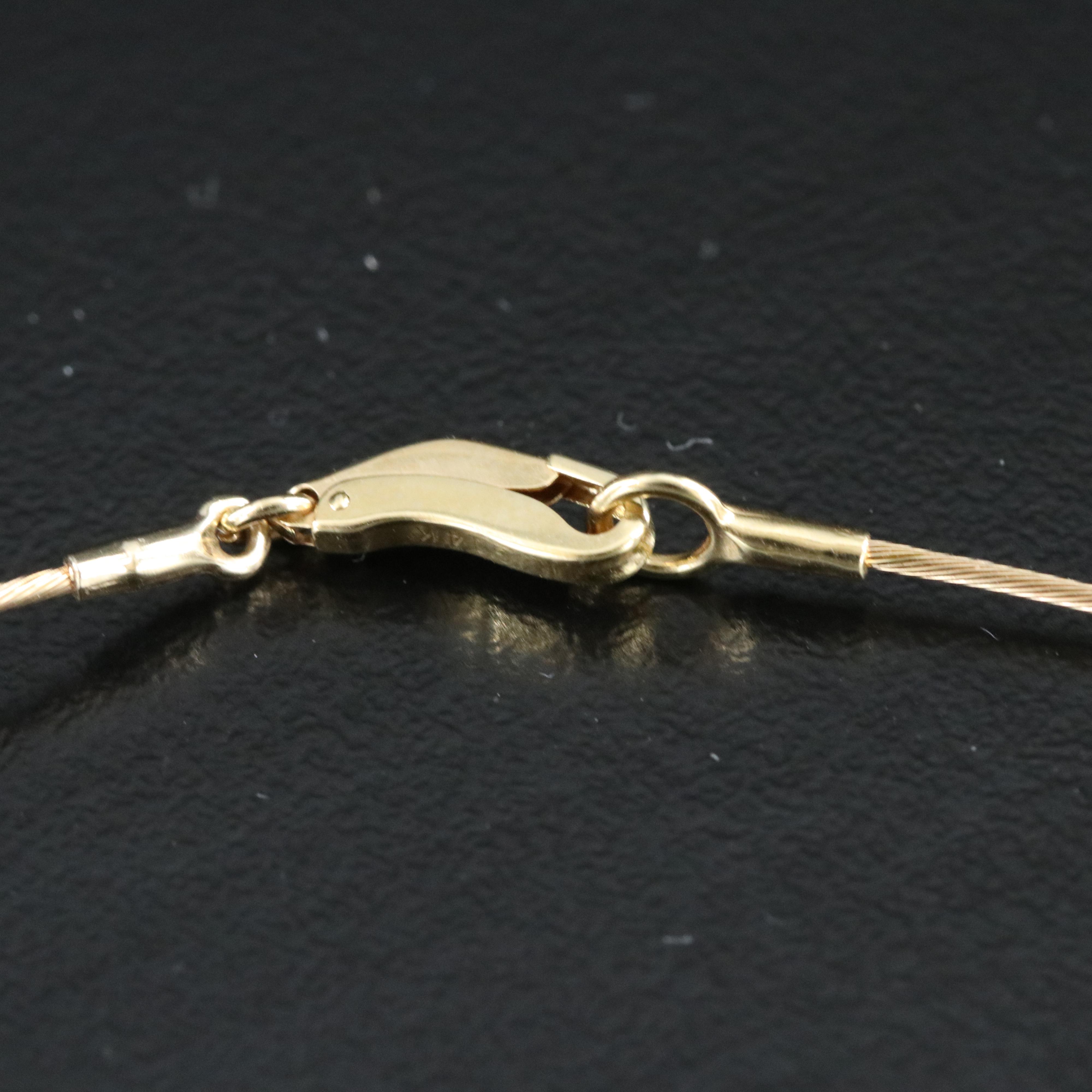 14K Star Station Necklace with Diamond Accents