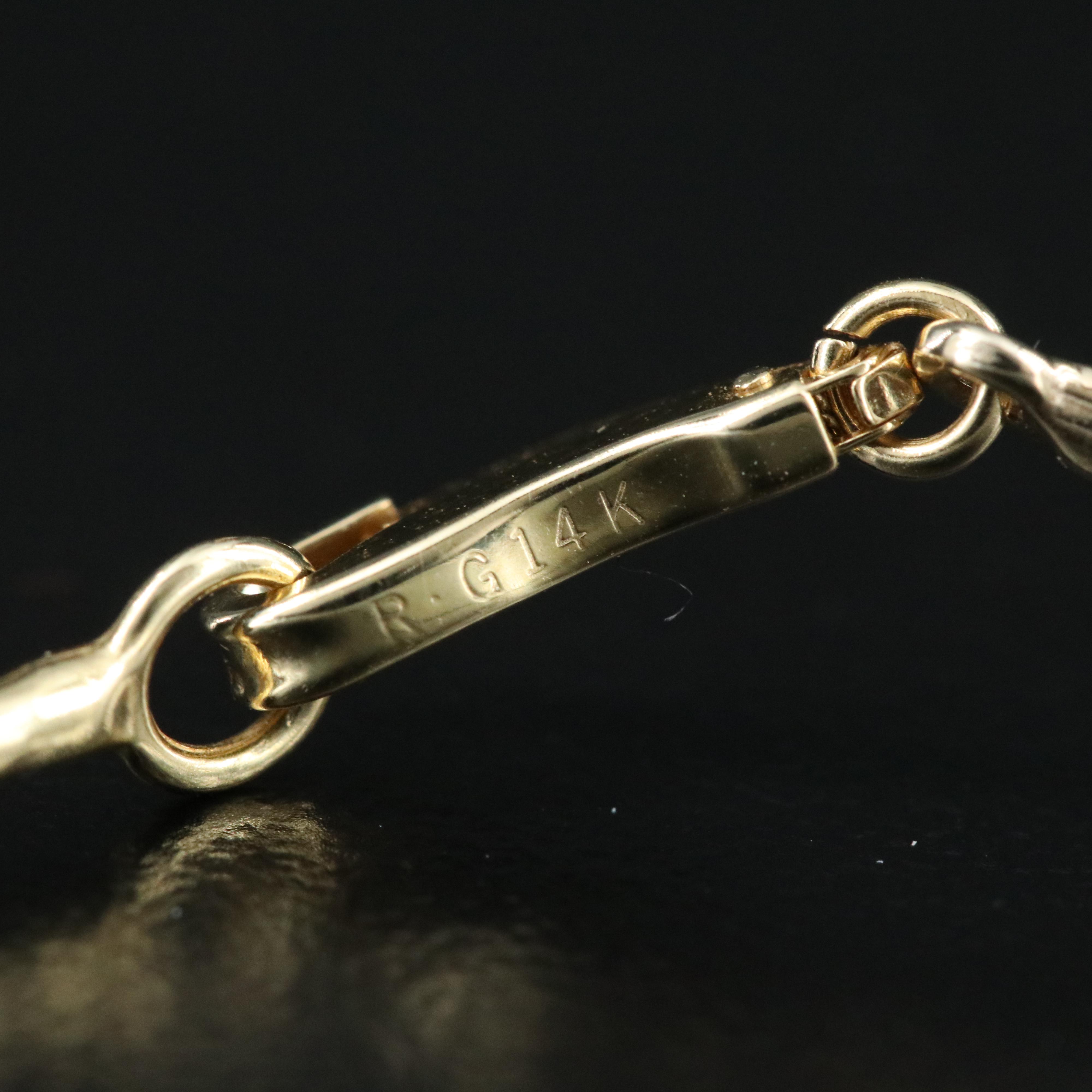 14K Star Station Necklace with Diamond Accents