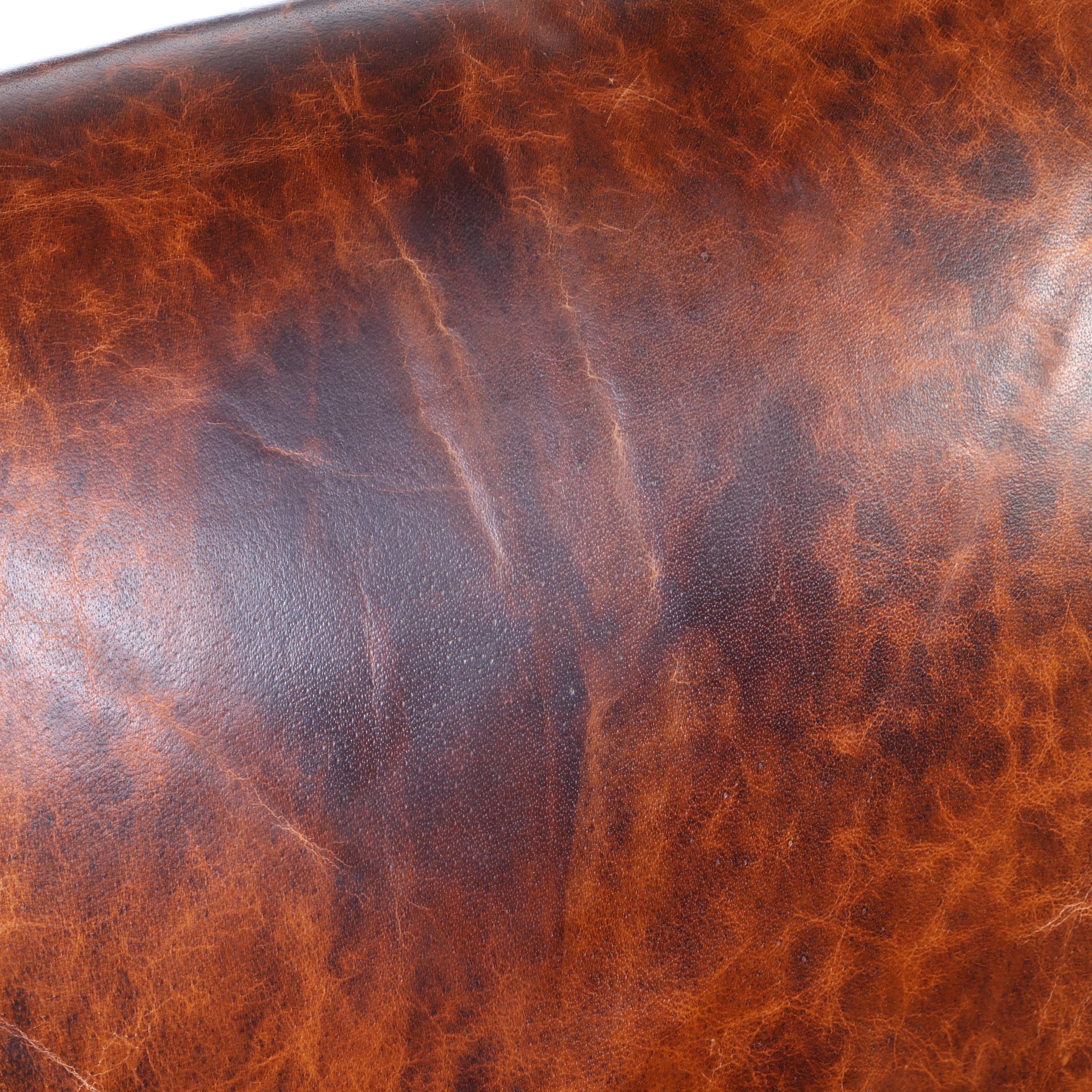 Trindi Furniture Art Deco Style Distressed Leather Club Chair