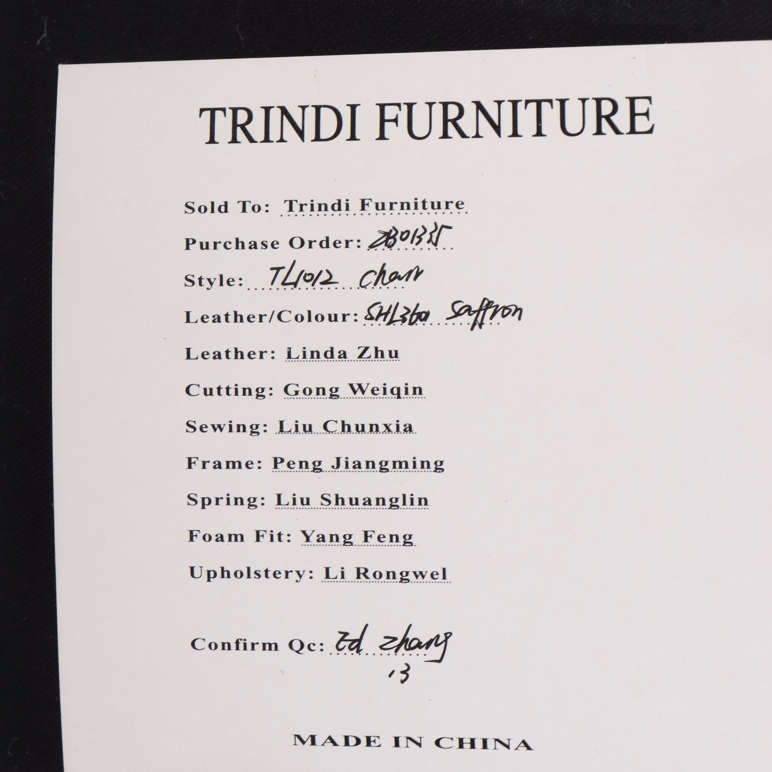 Trindi Furniture Art Deco Style Distressed Leather Club Chair