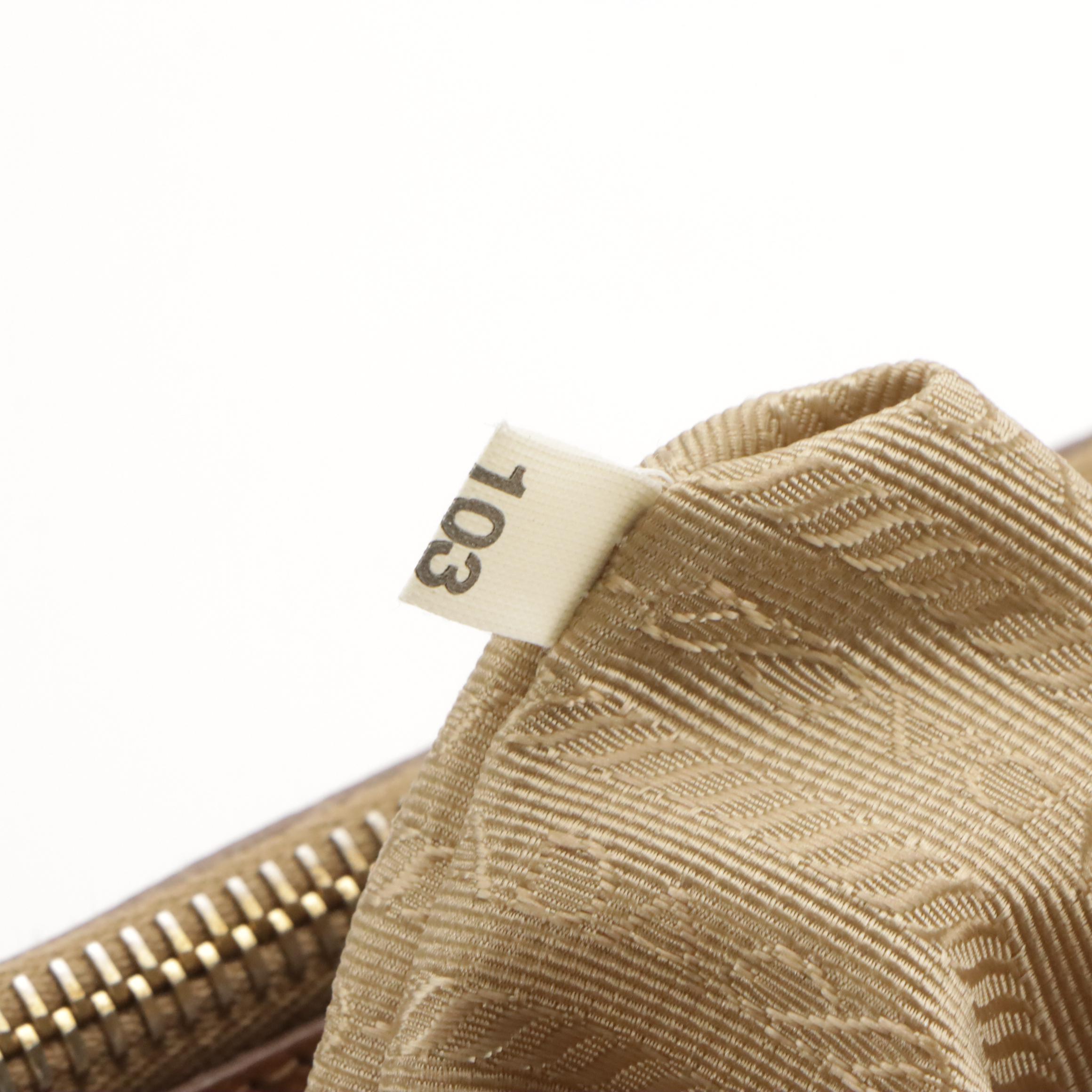 Prada Double Zip Medium Tote Bag in Neutral Saffiano Lux Leather