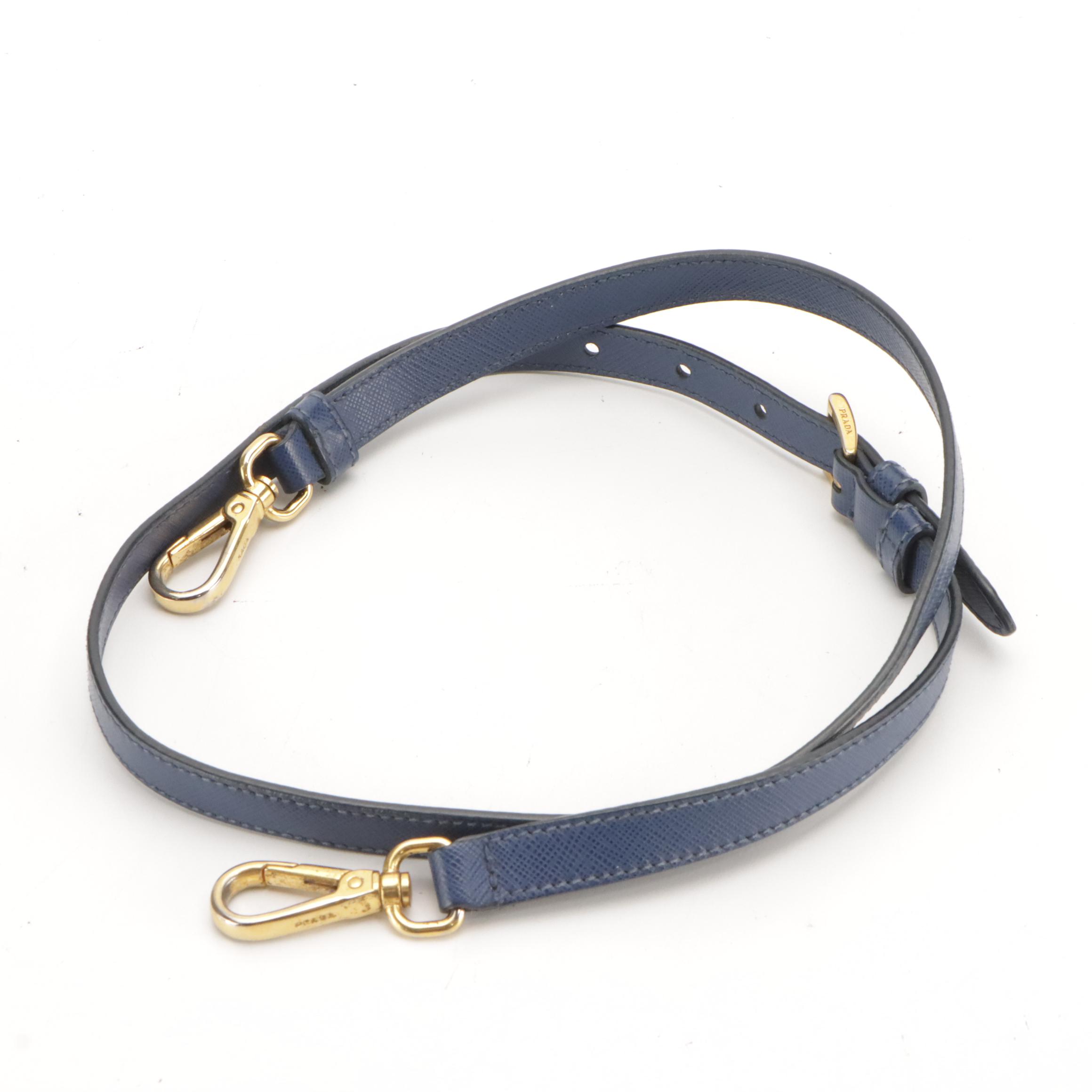 Prada Double Zip Medium Tote Bag in Navy Blue Saffiano Lux Leather