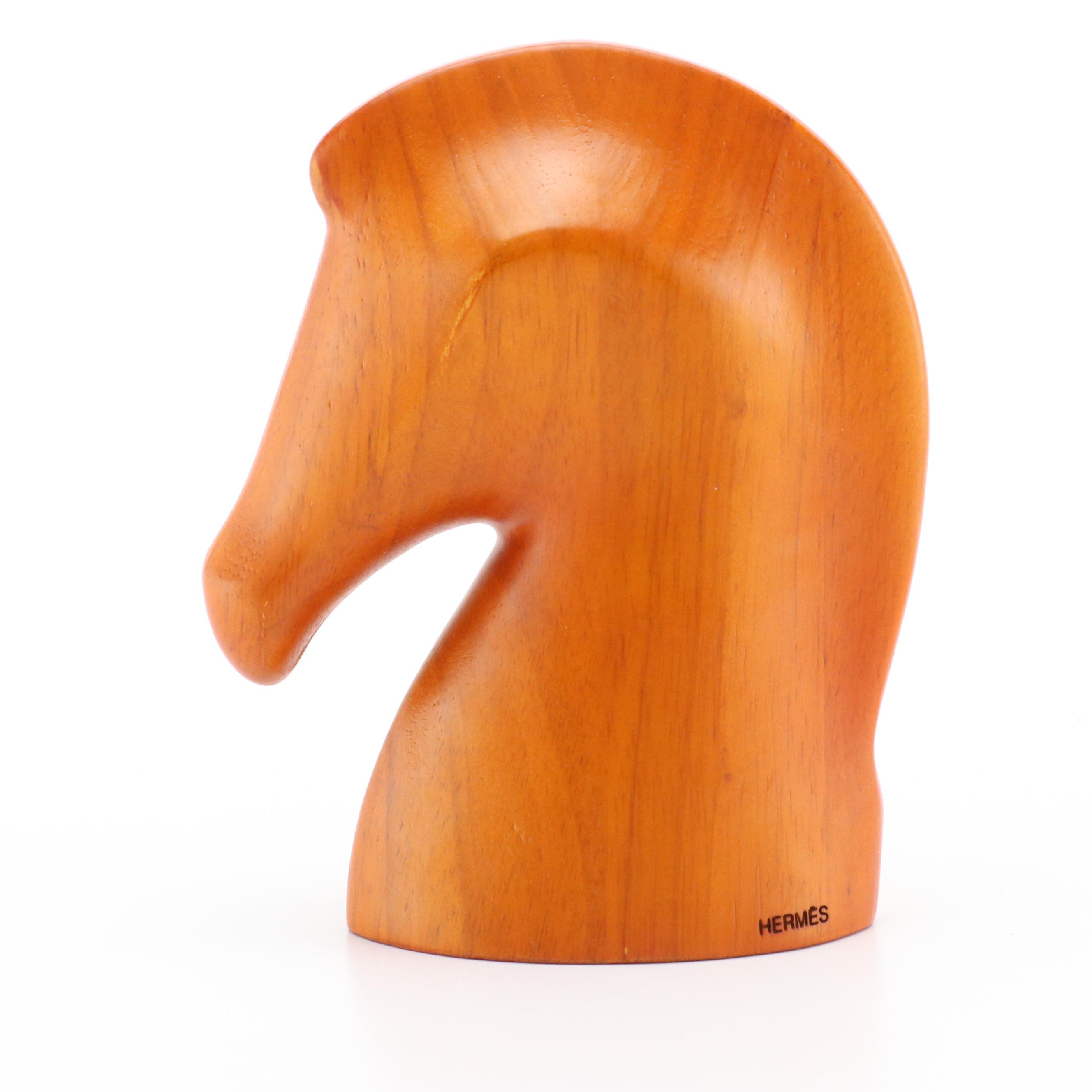 Hermès Mahogany Samarcande Horse Head Sculpture, Contemporary