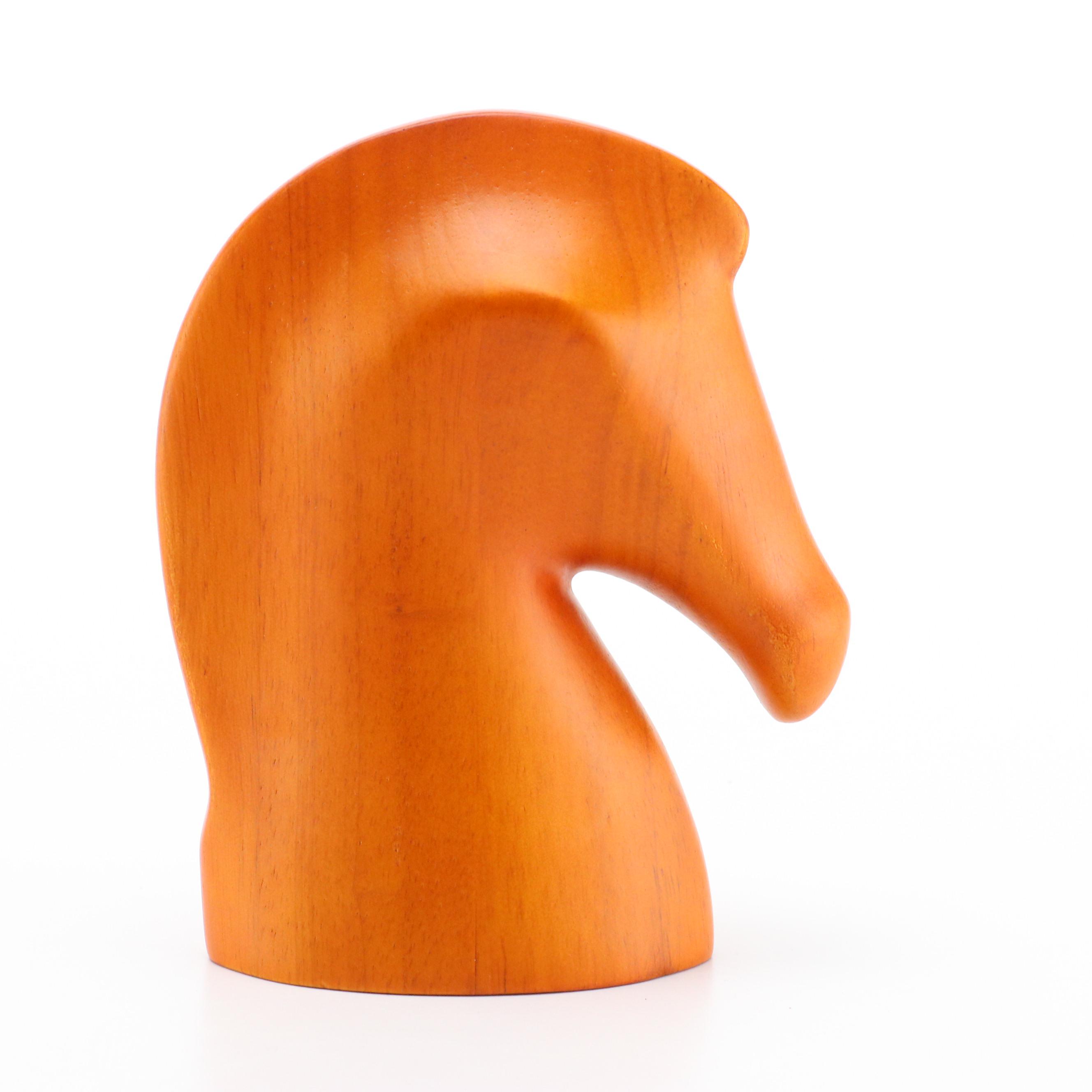 Hermès Mahogany Samarcande Horse Head Sculpture, Contemporary