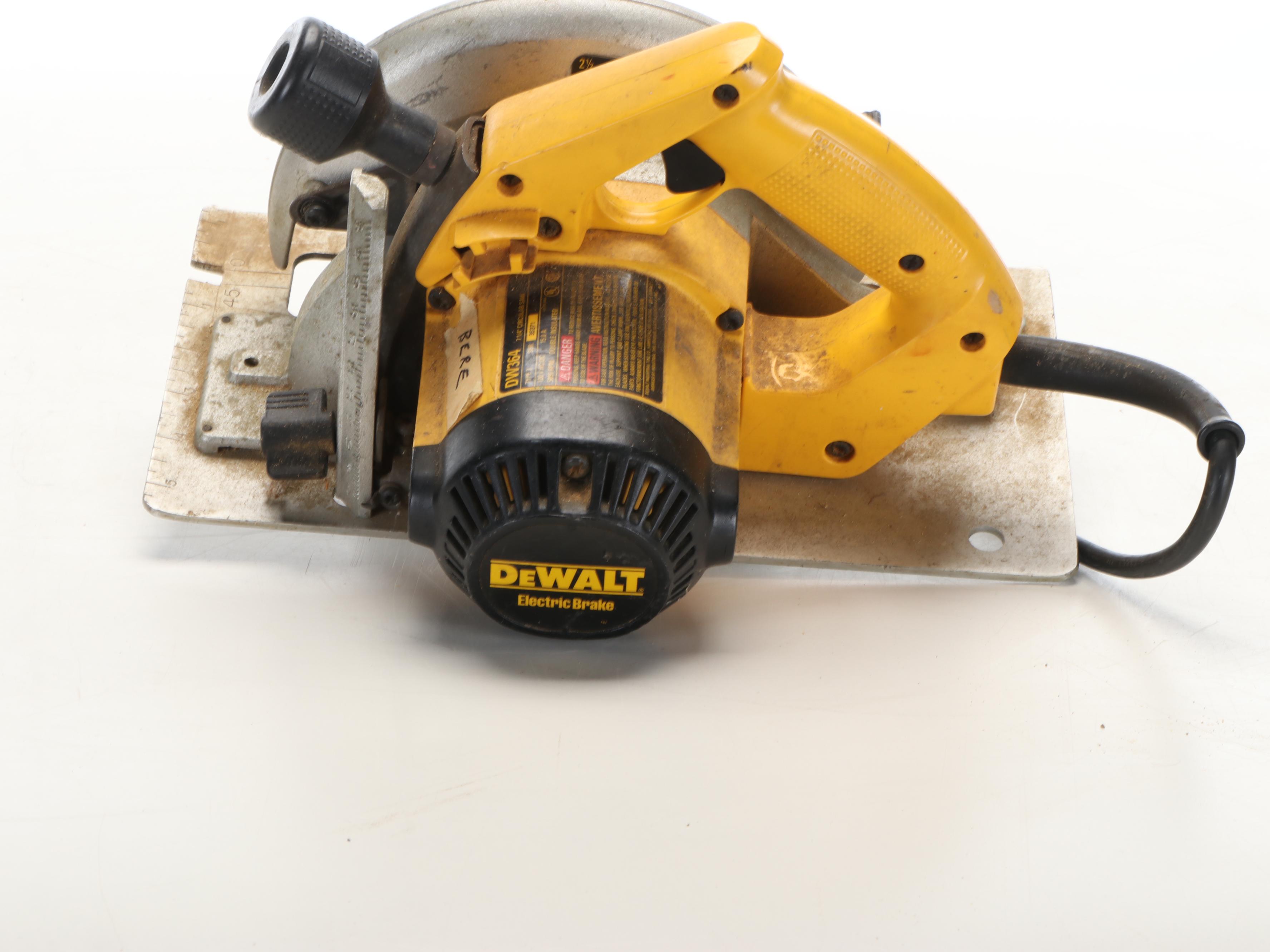 Craftsman Work Light, Skil Scroll Saw, DeWalt Circular Saw and Black+Decker Saws