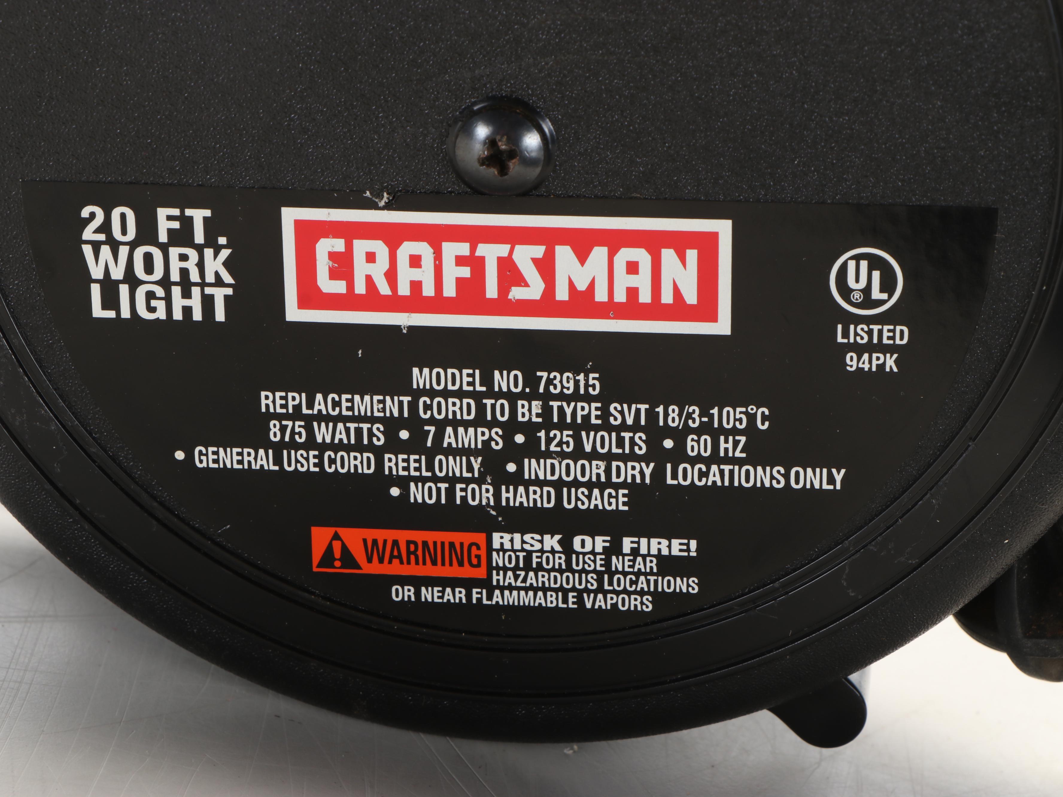 Craftsman Work Light, Skil Scroll Saw, DeWalt Circular Saw and Black+Decker Saws