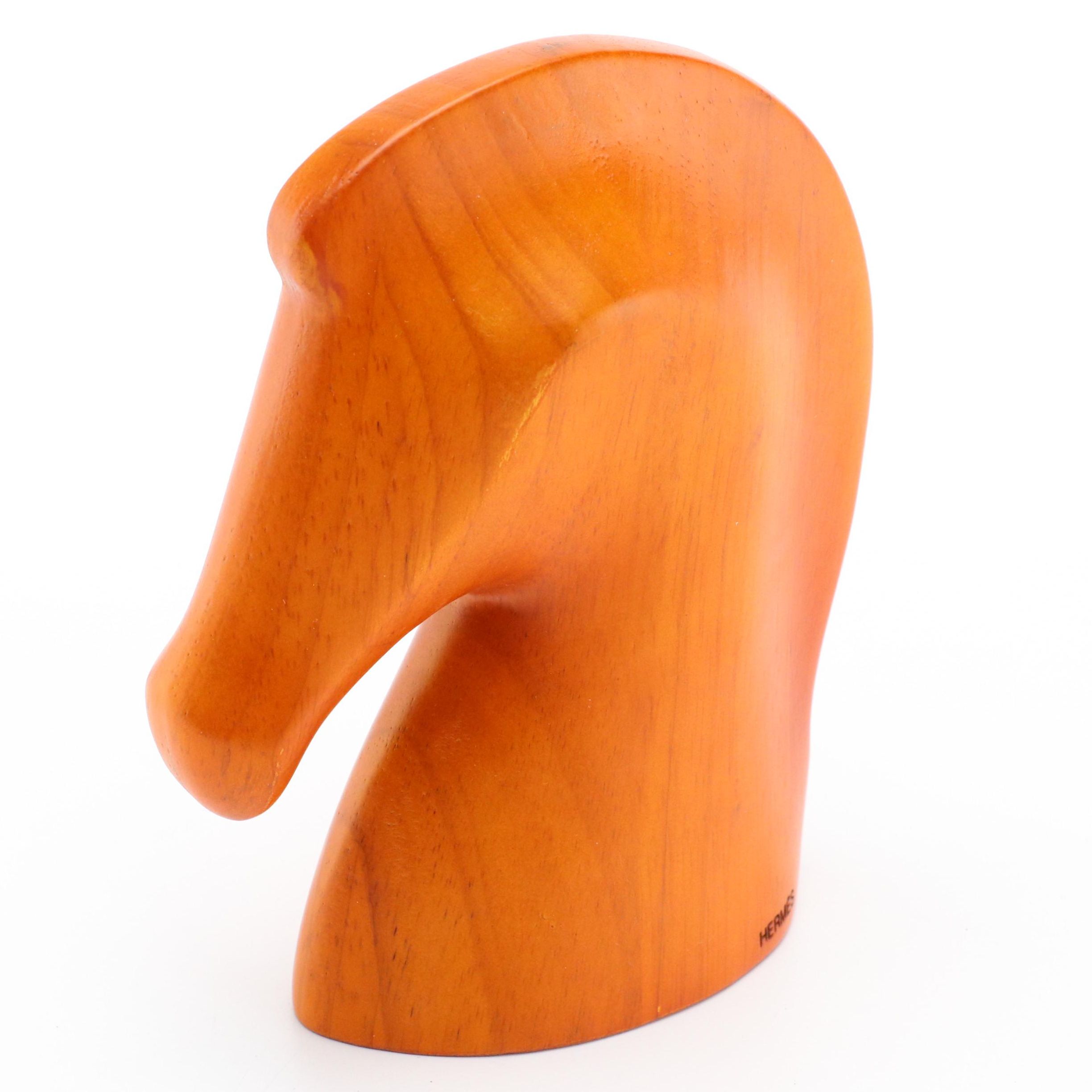 Hermès Mahogany Samarcande Horse Head Sculpture, Contemporary