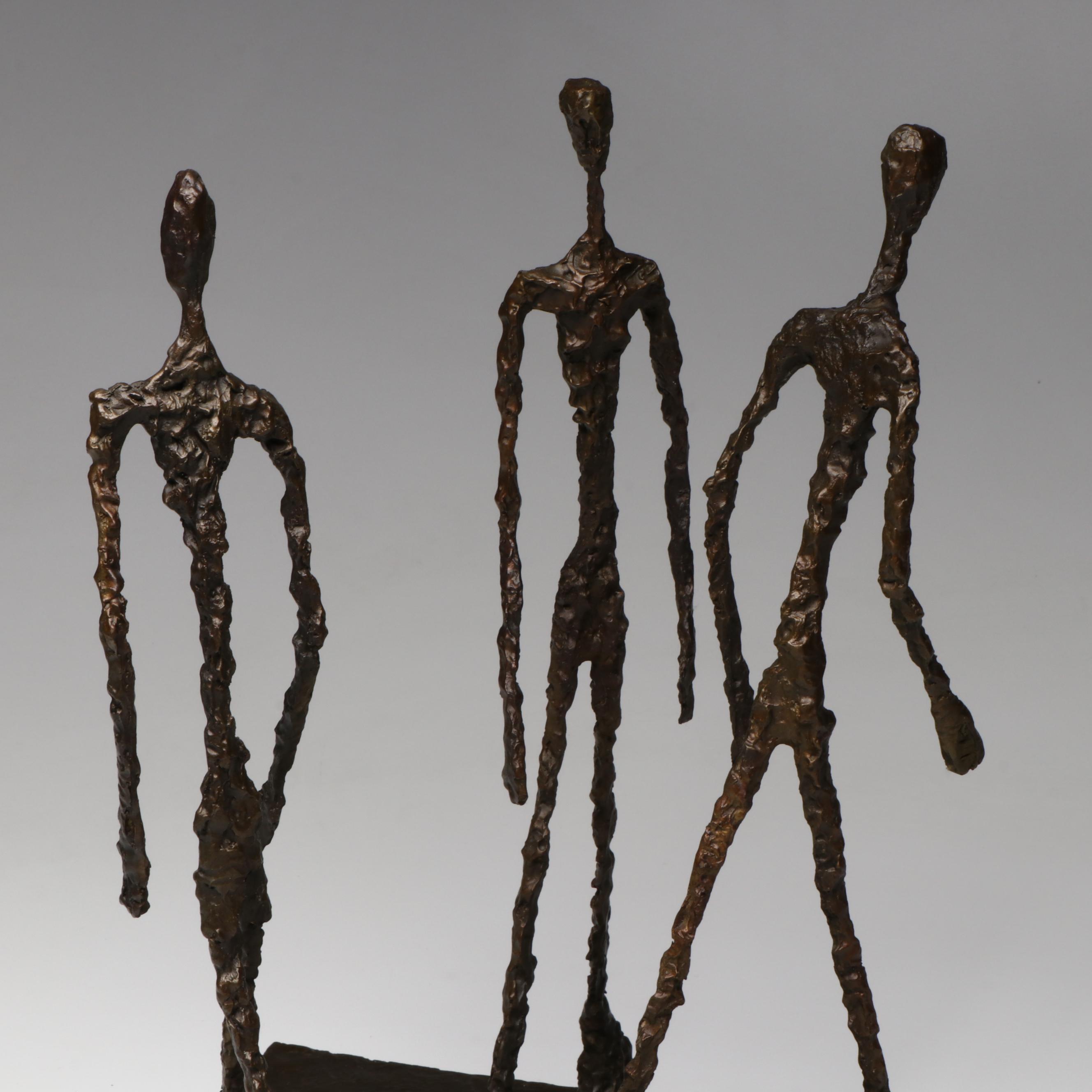 "Three Men Walking II" After Alberto Giacometti