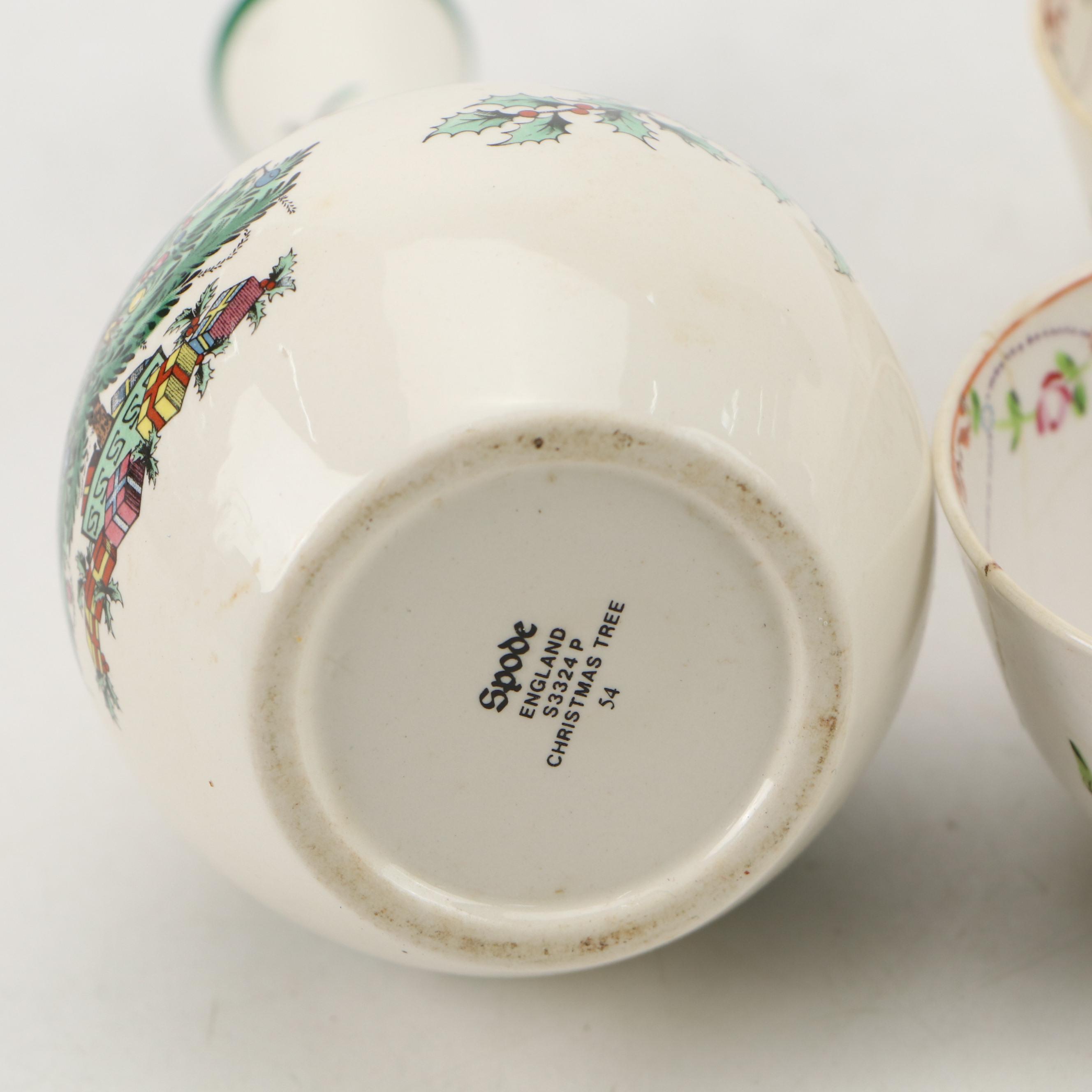 Wedgwood "Strawberry and Vine" Creamer, Spode Vase and Other Ceramic Tableware