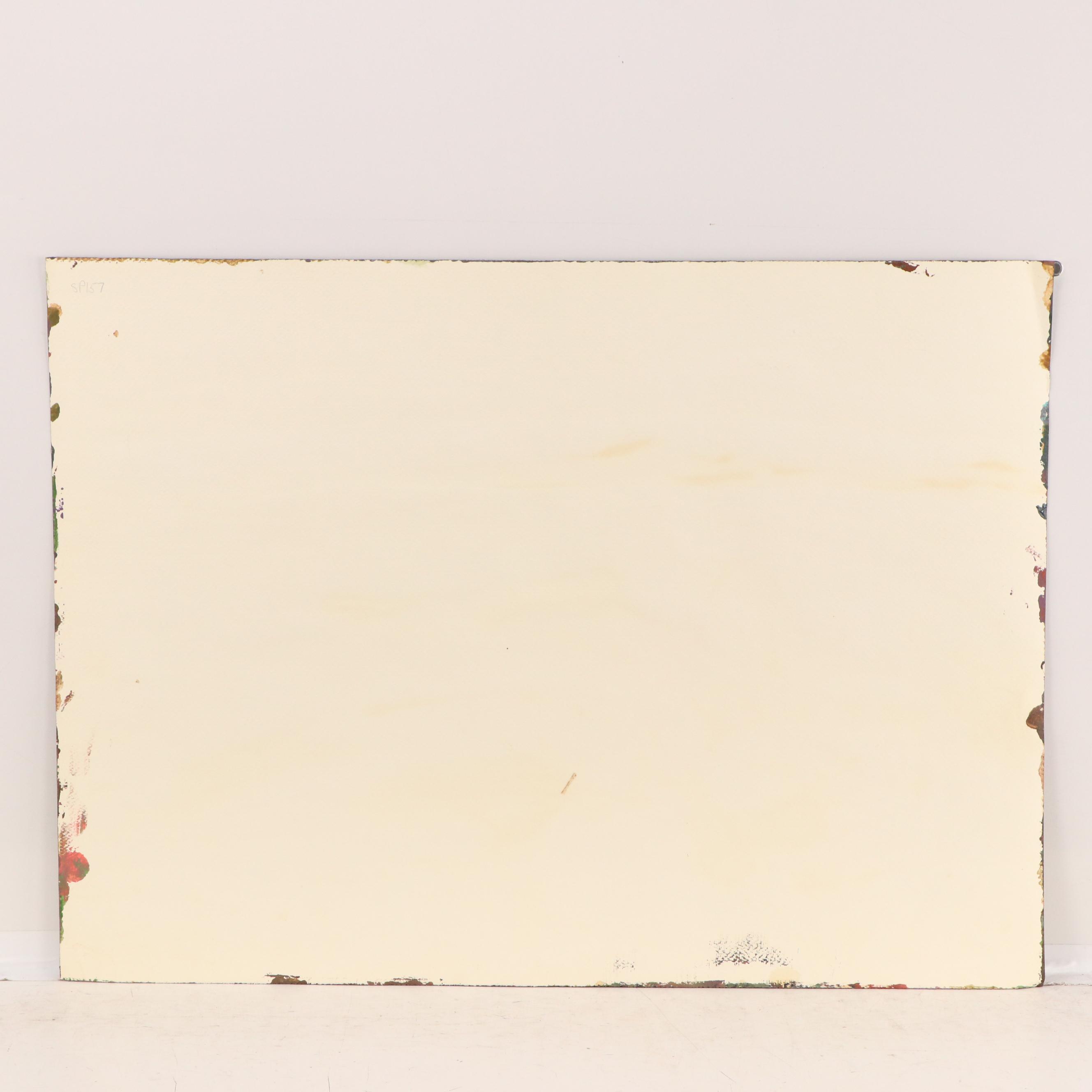 Harry Hilson Abstracted Landscape Acrylic Painting, Late 20th Century