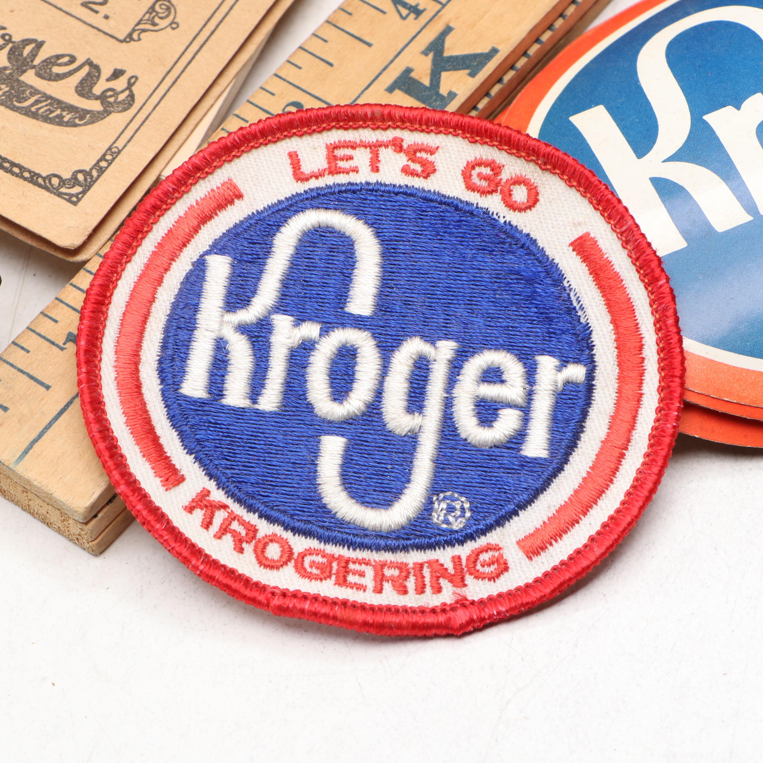 Kroger Advertising Crates, Price Stamp, Manuals, Stickers and More Memorabilia