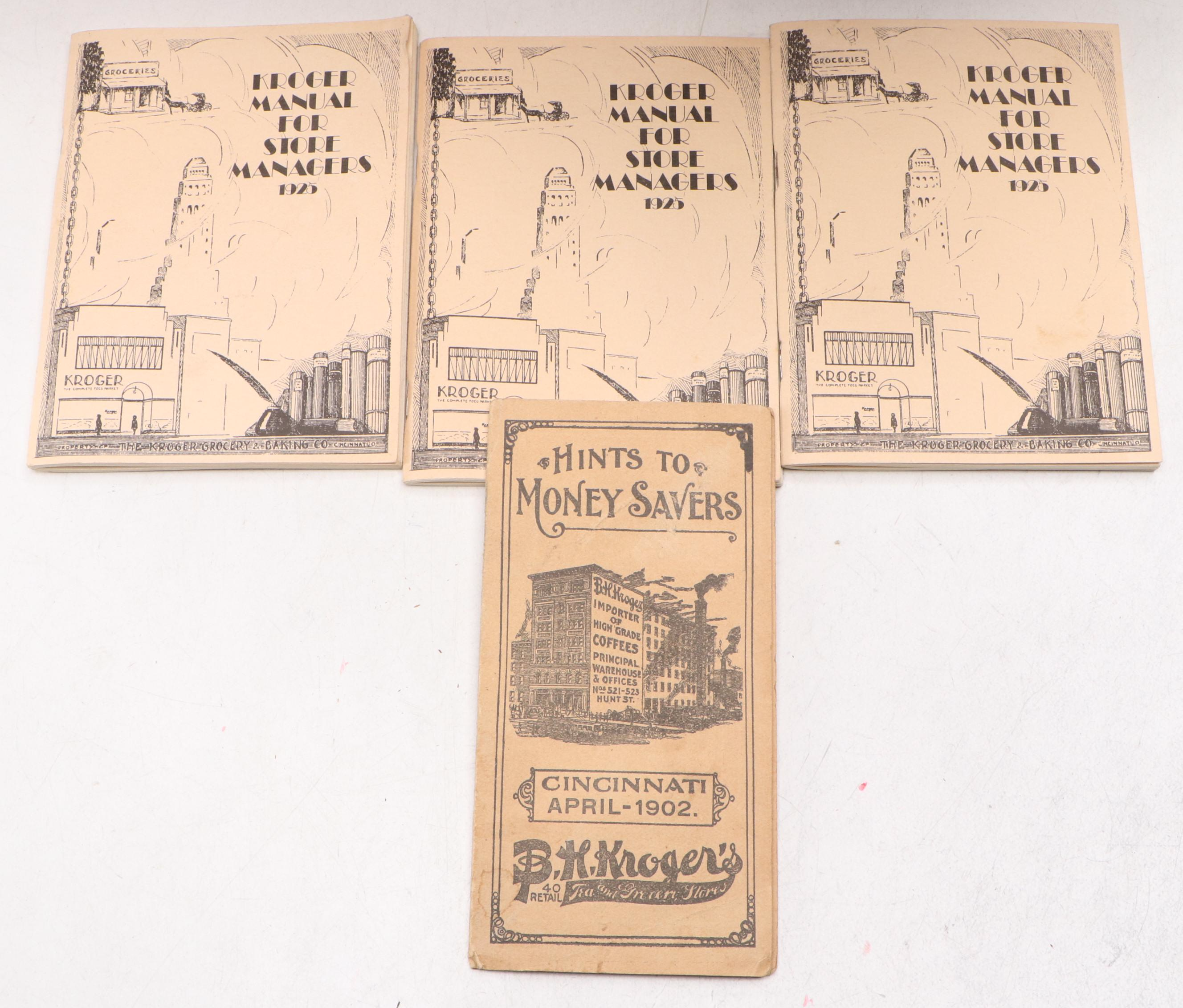 Kroger Advertising Crates, Price Stamp, Manuals, Stickers and More Memorabilia