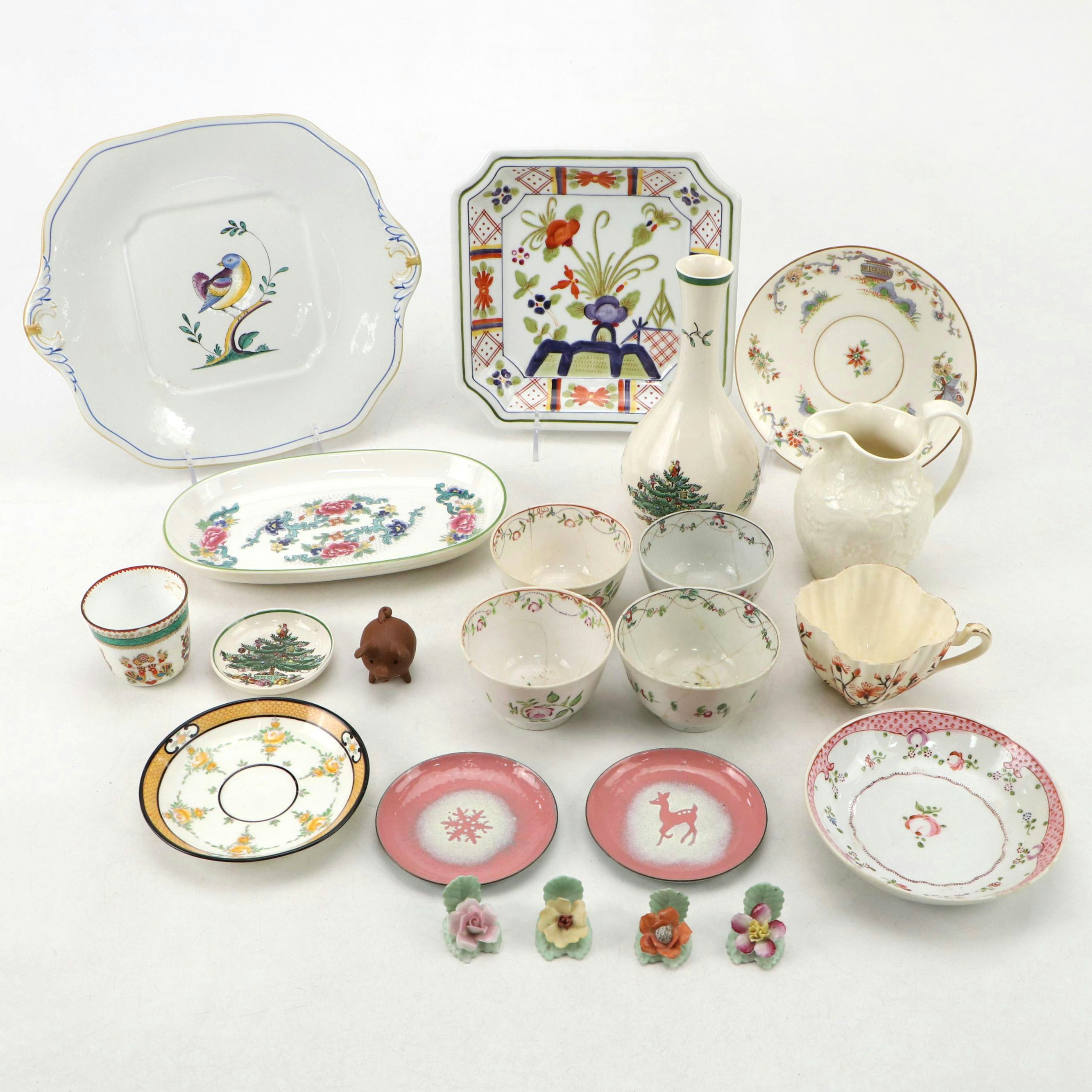 Wedgwood "Strawberry and Vine" Creamer, Spode Vase and Other Ceramic Tableware