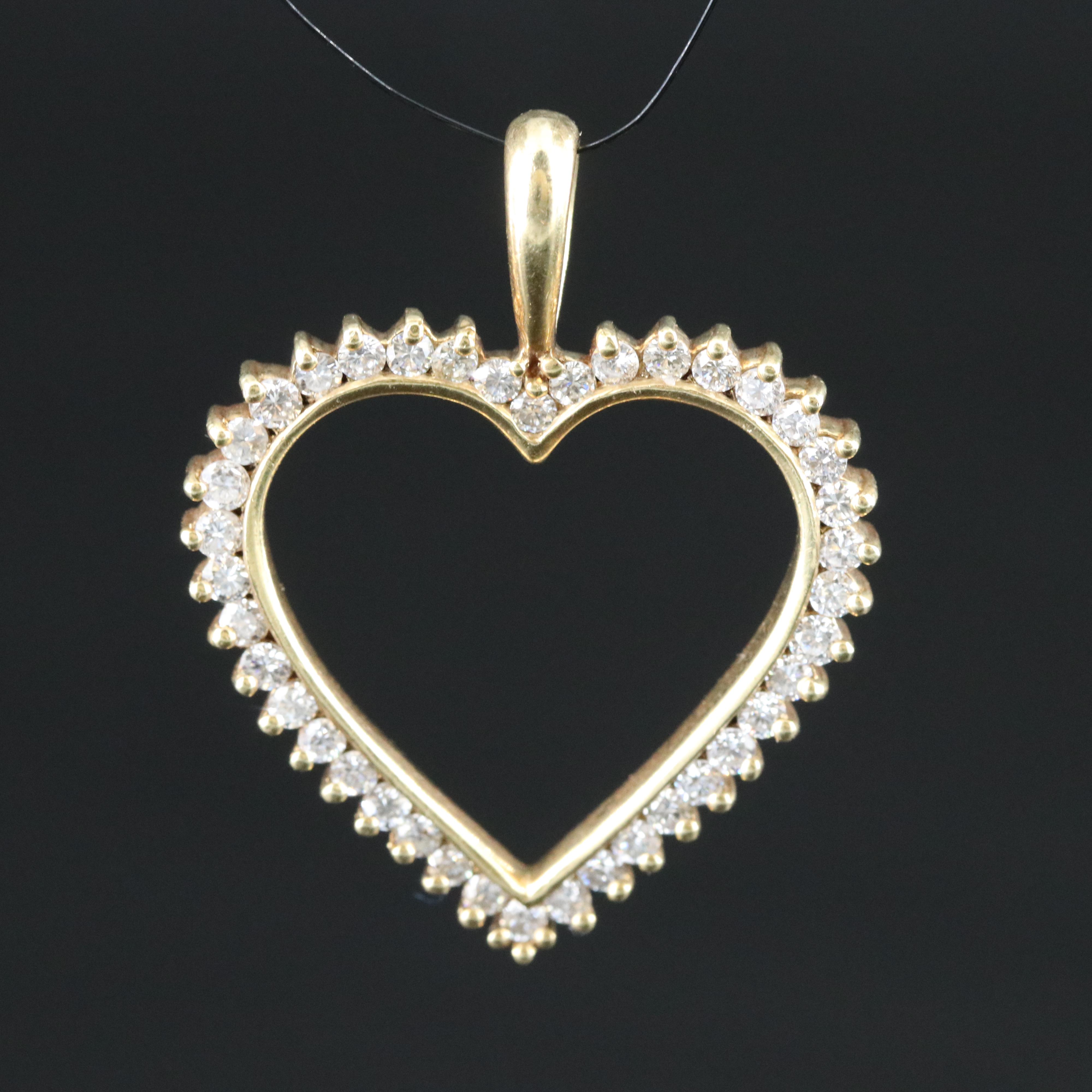 Jose Hess 14K 1.10 CTW Diamond Arlene Francis Heart Pendant