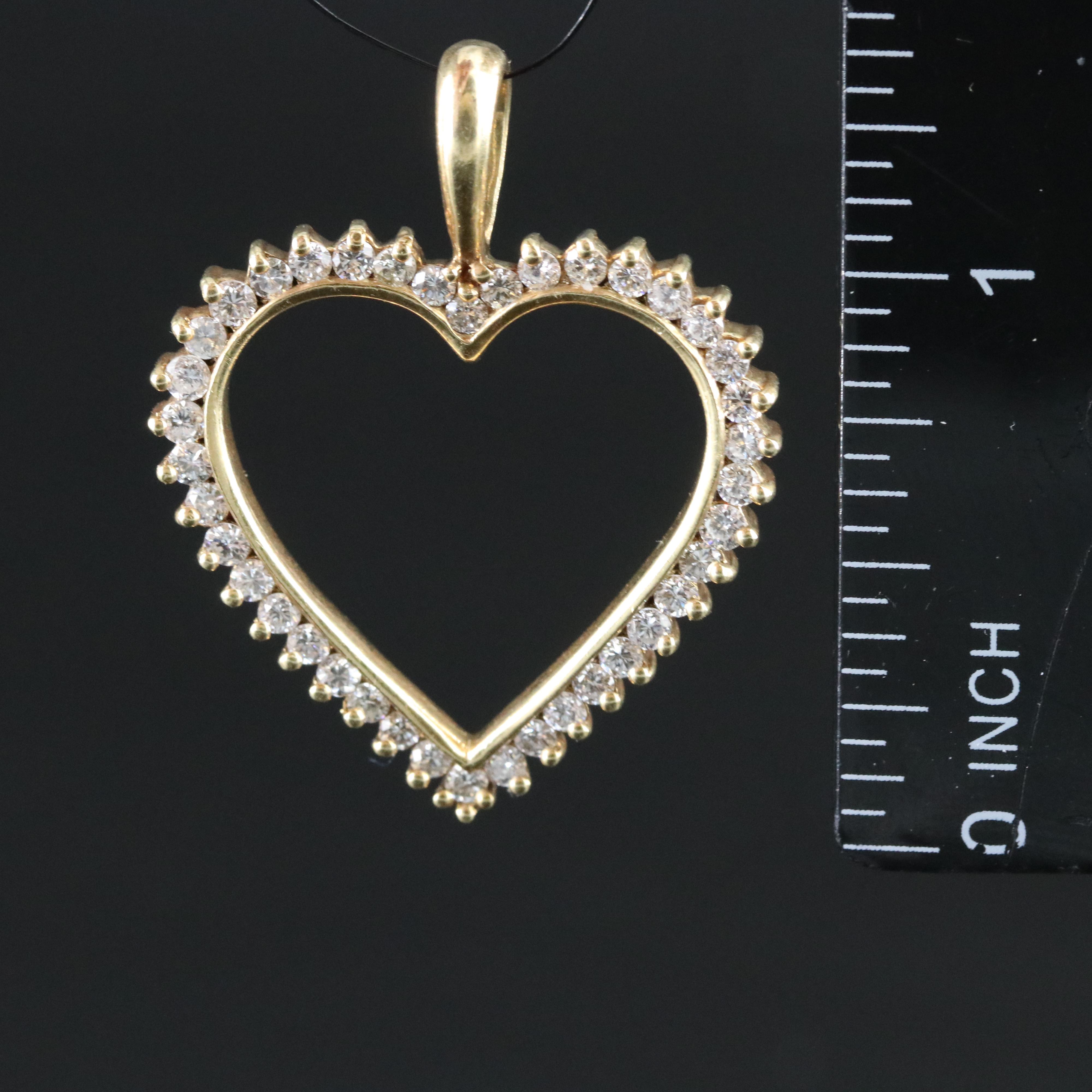 Jose Hess 14K 1.10 CTW Diamond Arlene Francis Heart Pendant